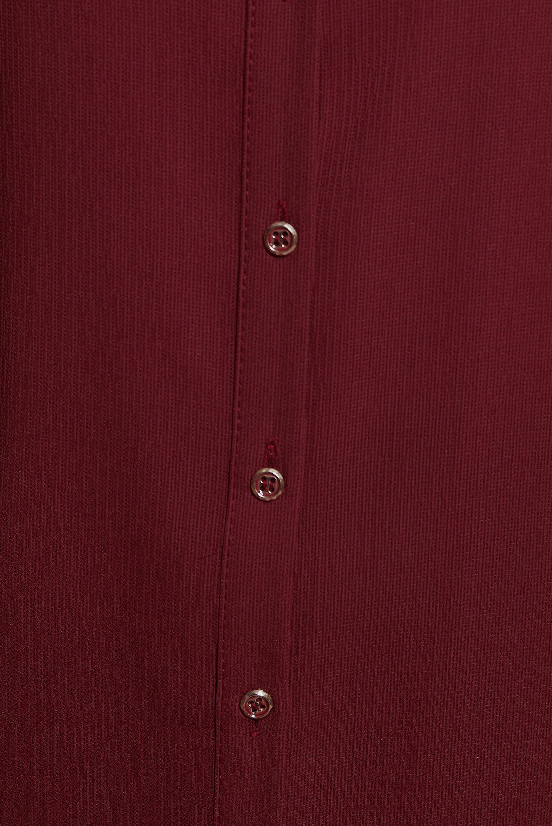 Tesettür giyim BORDO GÖMLEK YAKA TUNİK 44474