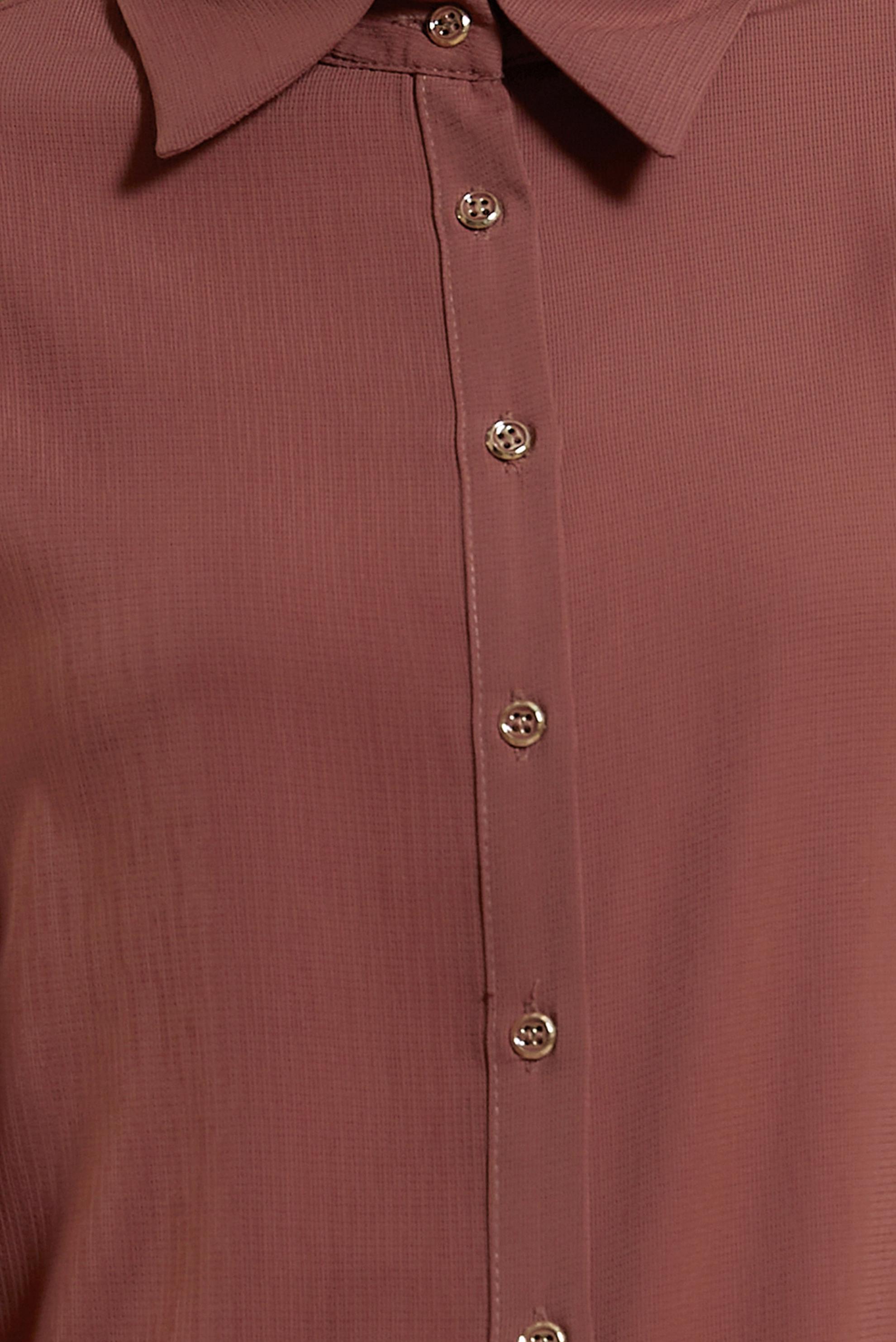 Tesettür giyim KAHVE GÖMLEK YAKA TUNİK 44474