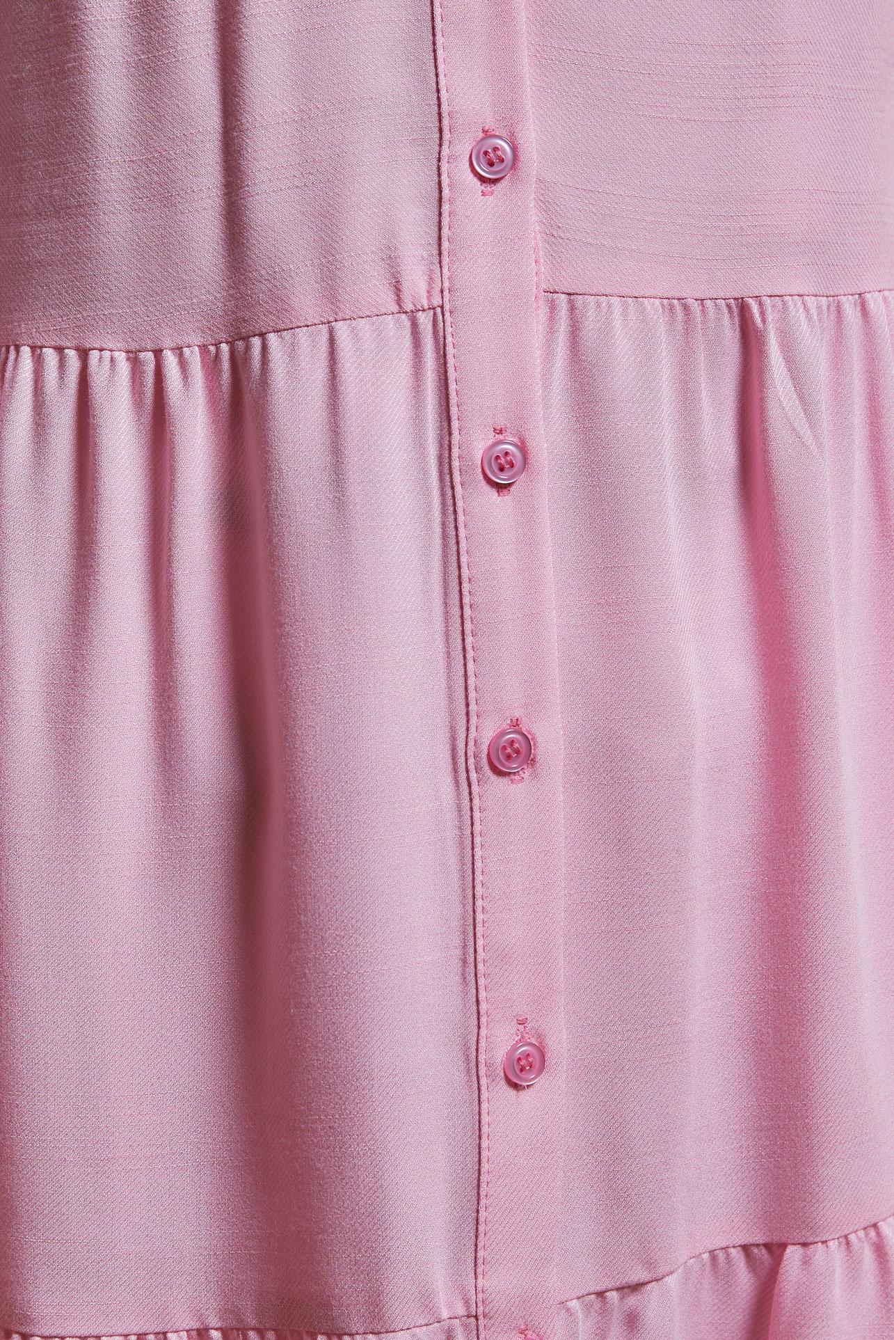 Tesettür giyim PEMBE GÖMLEK YAKA TUNİK 44476