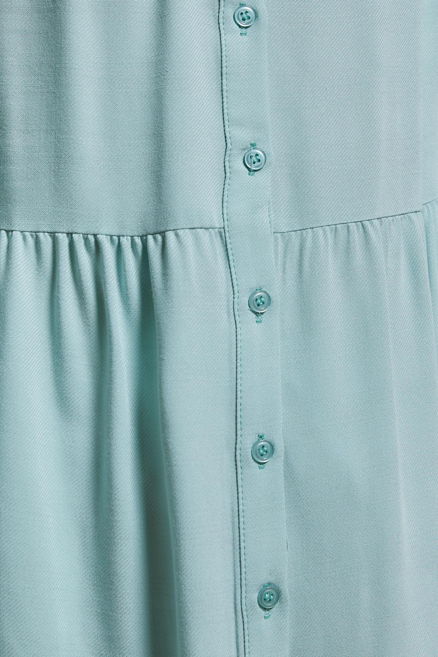 Tesettür giyim YEŞİL GÖMLEK YAKA TUNİK 44476