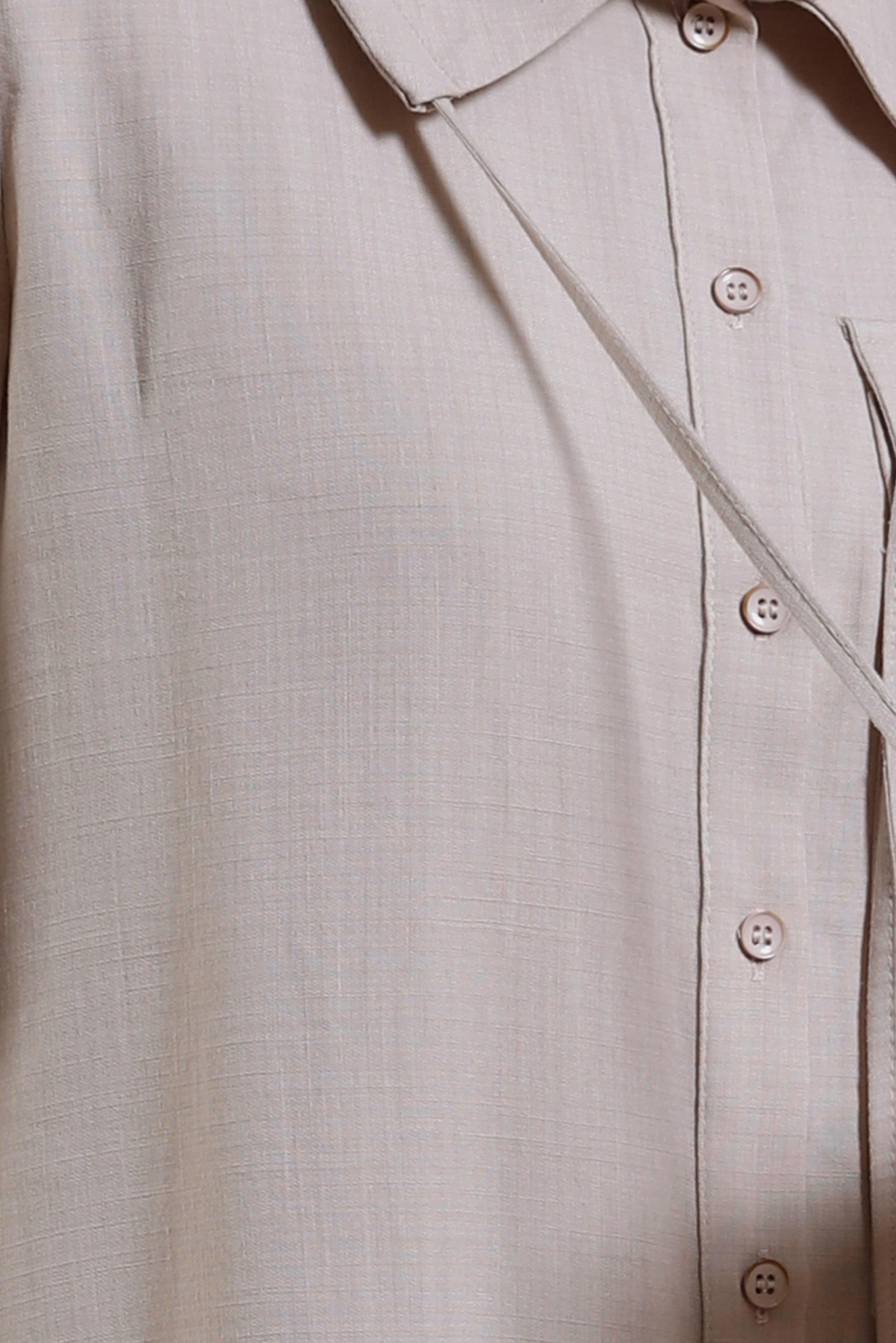 Tesettür giyim BEJ DÜĞMELİ TUNİK 44479