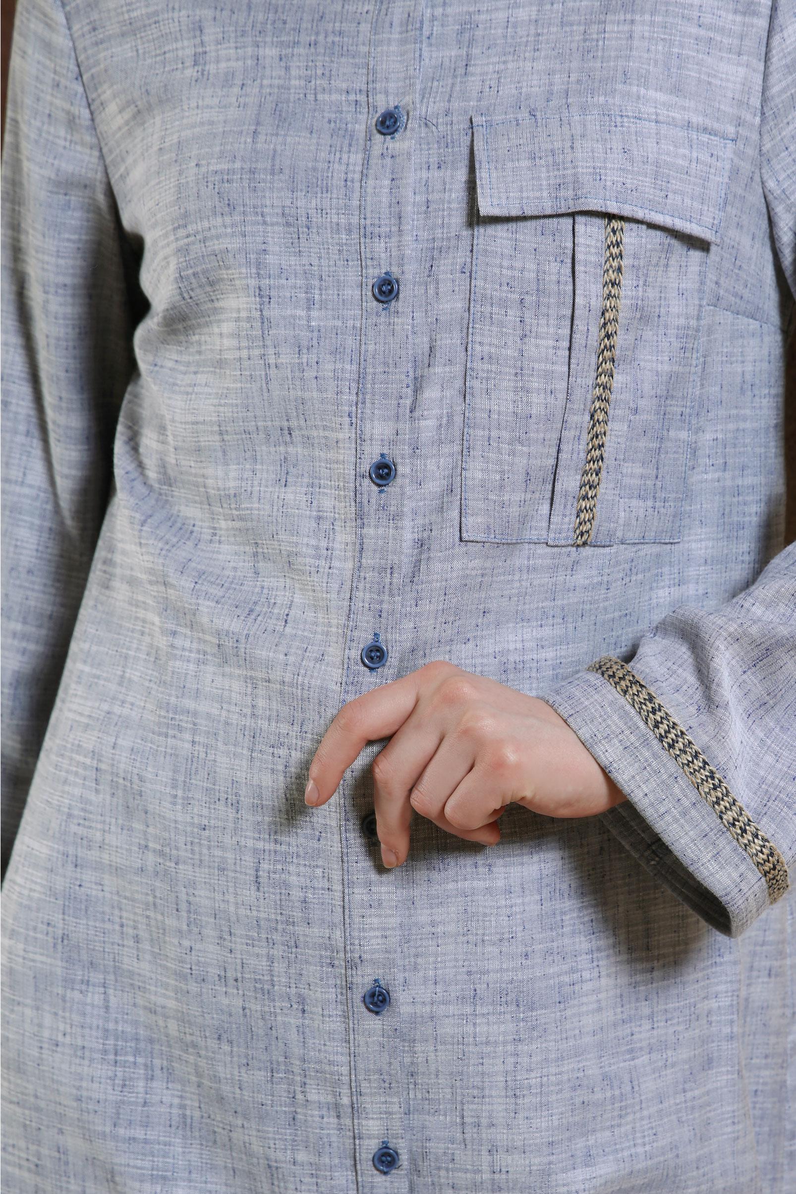 Tesettür giyim LACİVERT GÖMLEK YAKA TUNİK 44480