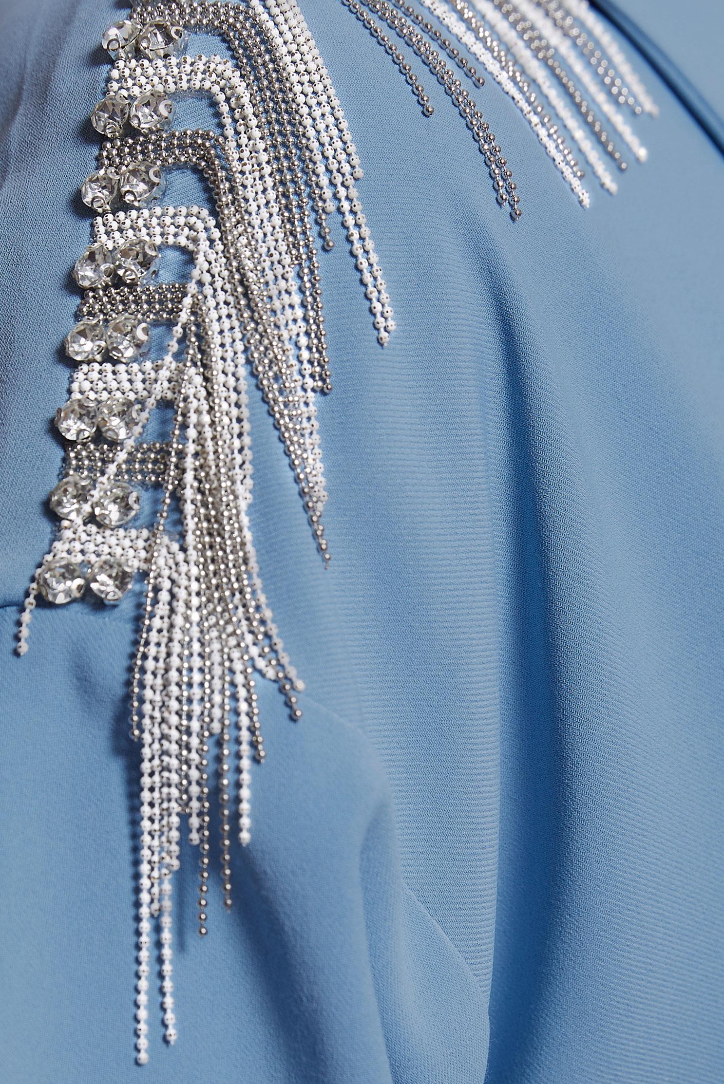 Tesettür giyim MAVİ PÜSKÜL DETAYLI TUNİK 44482