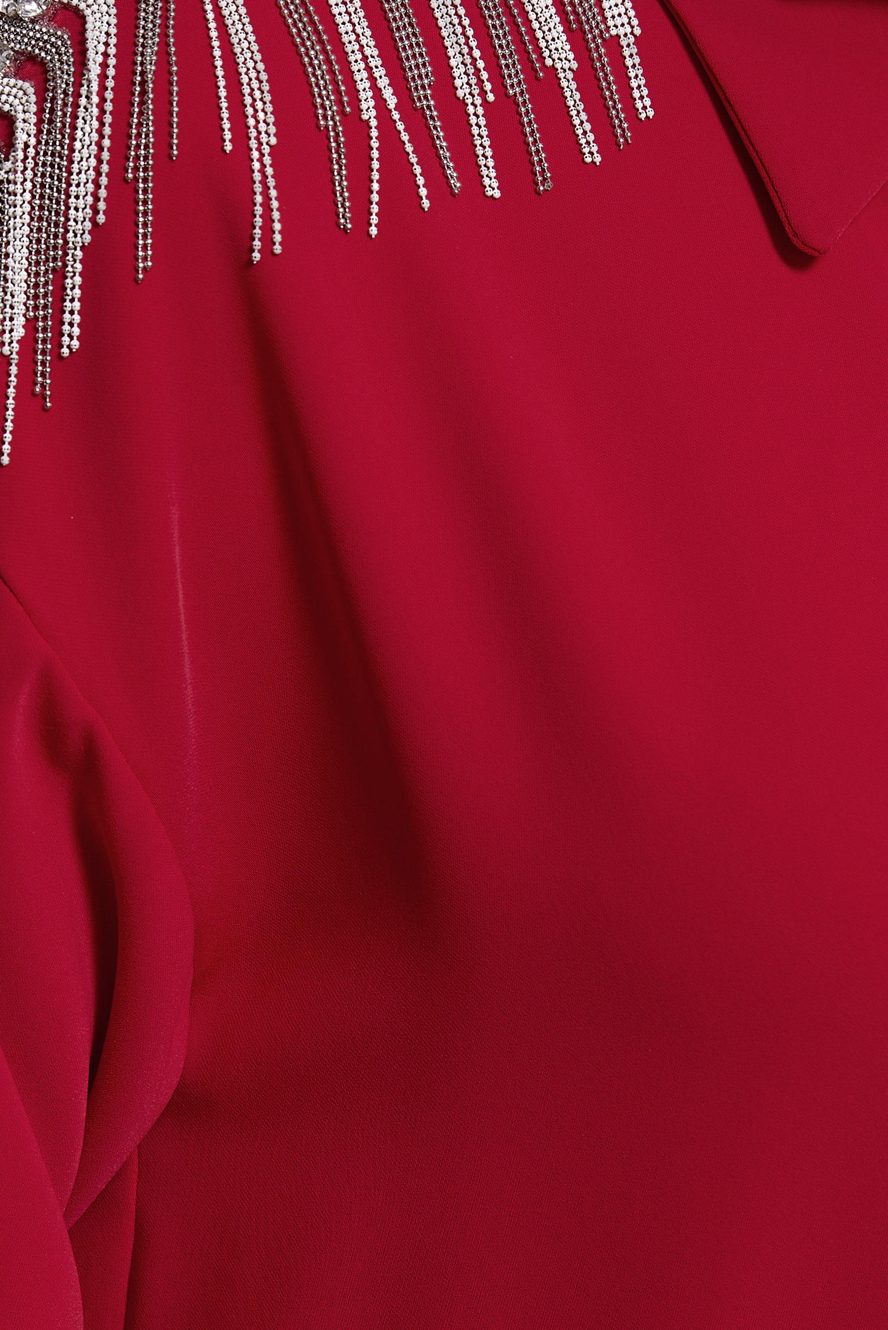 Tesettür giyim KIRMIZI PÜSKÜL DETAYLI TUNİK 44482