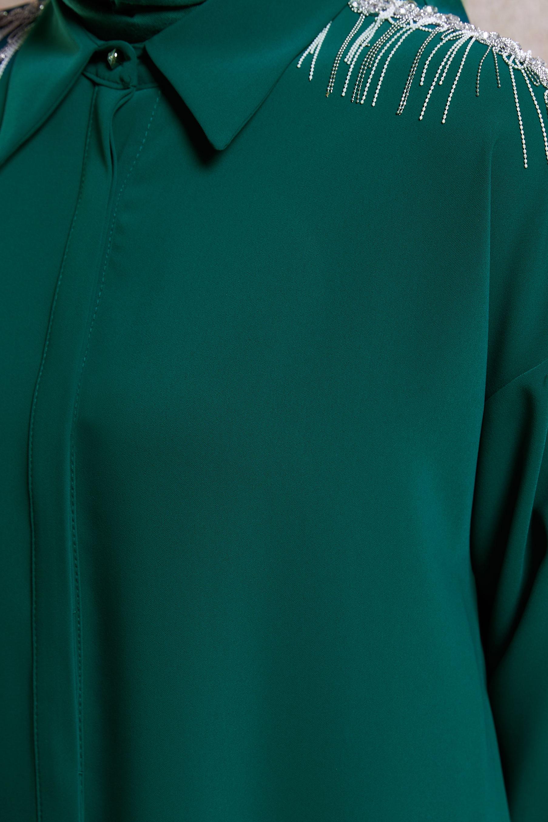 Vêtements hijab VERT TUNIQUE À FRANGES 44482