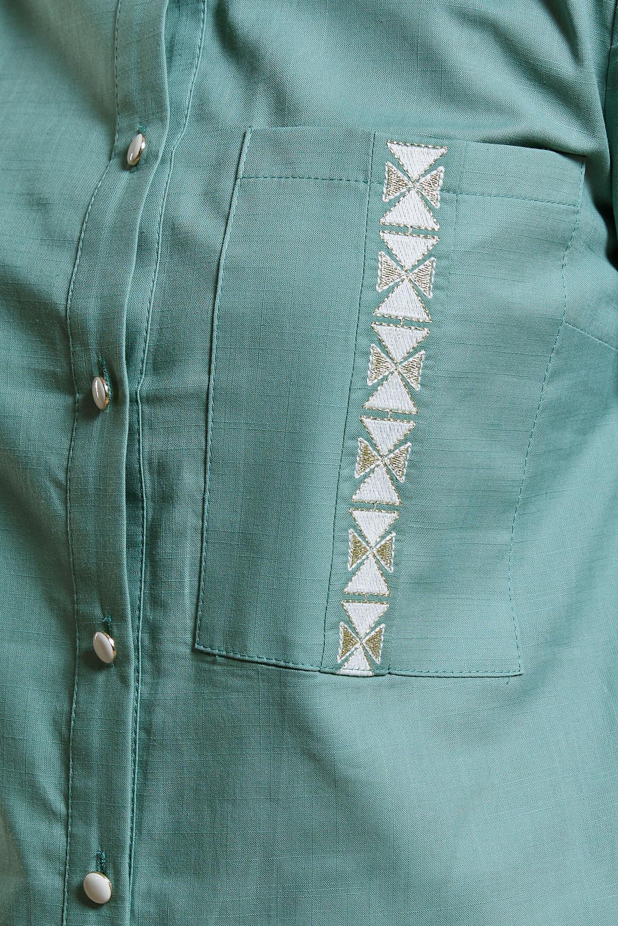 Tesettür giyim YEŞİL PAMUKLU TESETTÜR TUNİK 44487-1