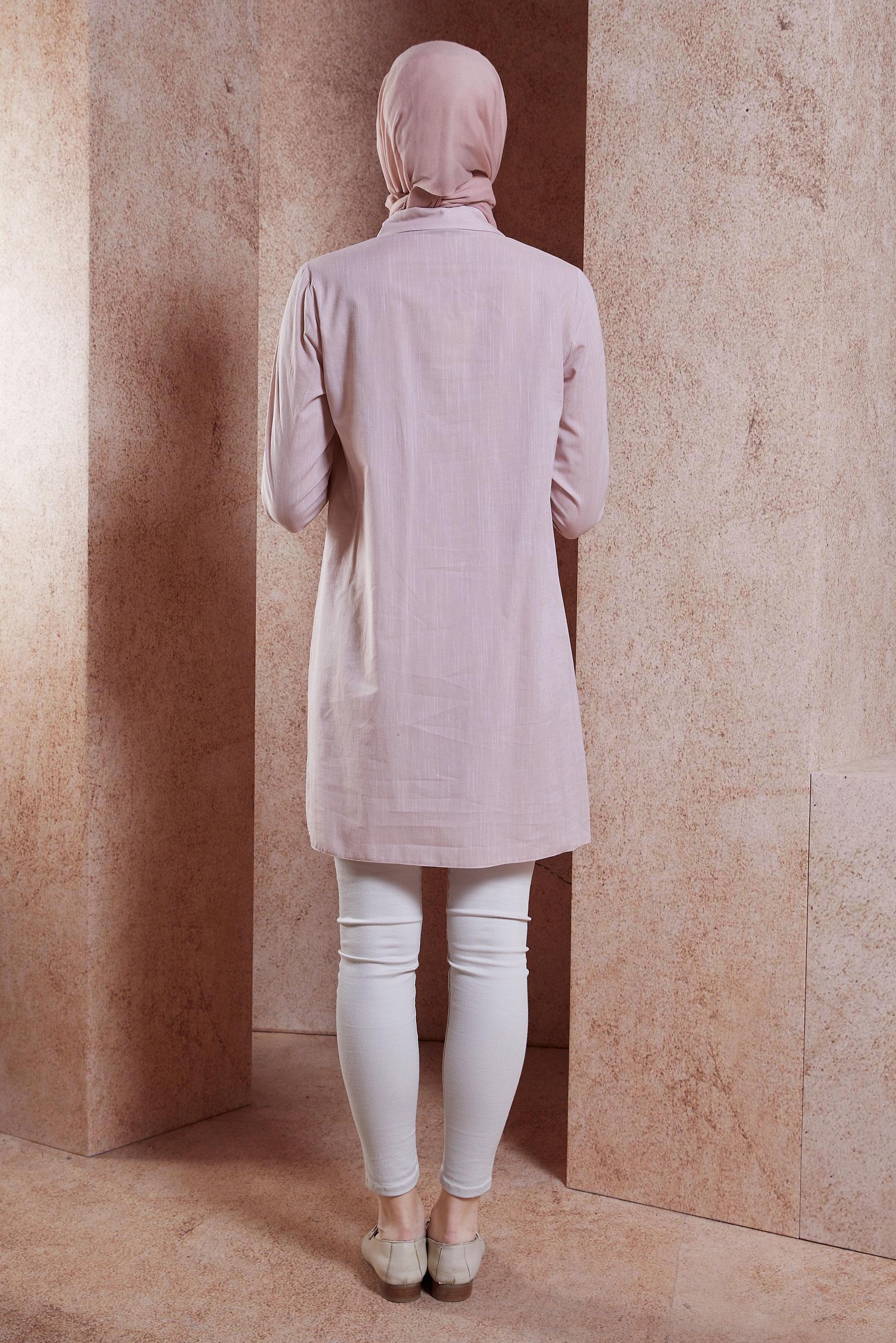 Vêtements hijab POUDRE TUNIQUE MODESTE EN COTON 44487-1