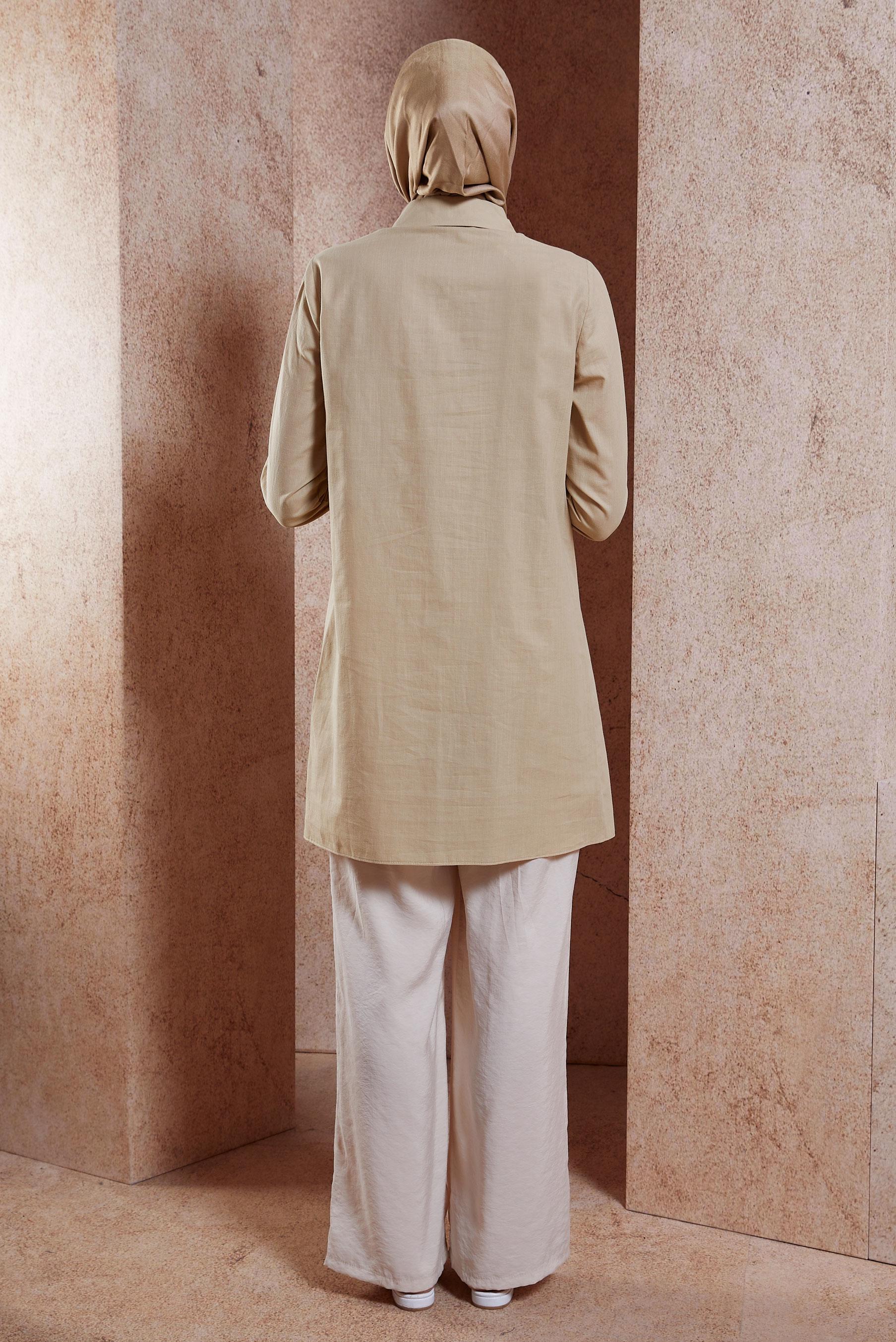 Vêtements hijab SABLE TUNIQUE MODESTE EN COTON 44487-1