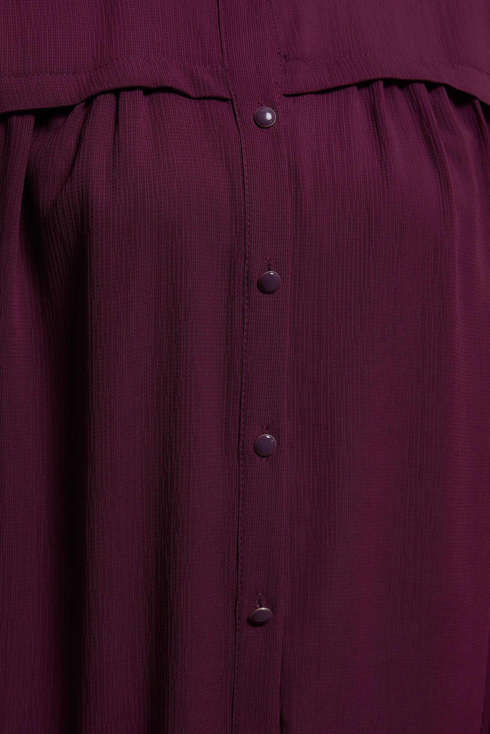 Tesettür giyim MOR FIRFIRLI YAKA TUNİK 44488