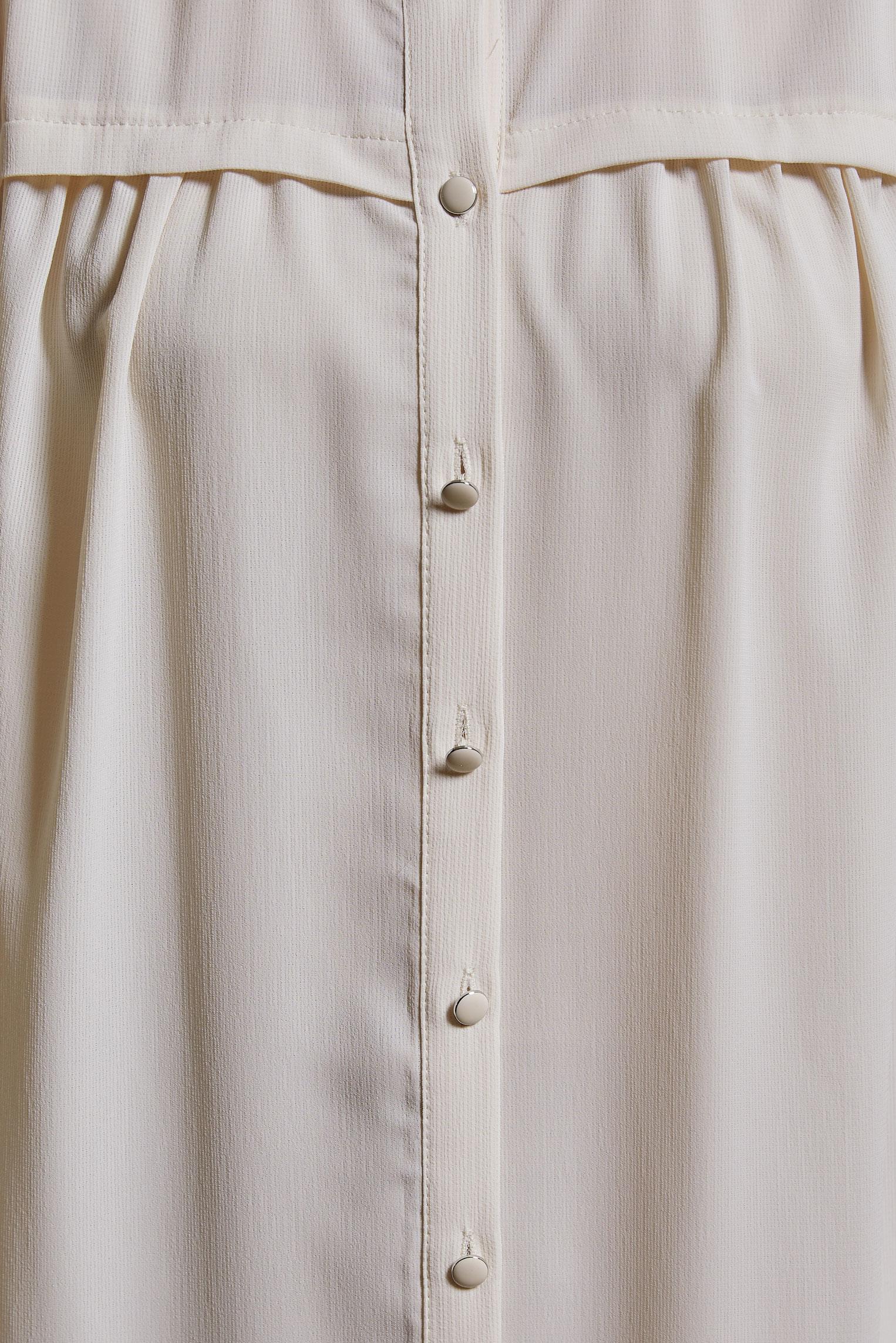 Tesettür giyim EKRU FIRFIRLI YAKA TUNİK 44488