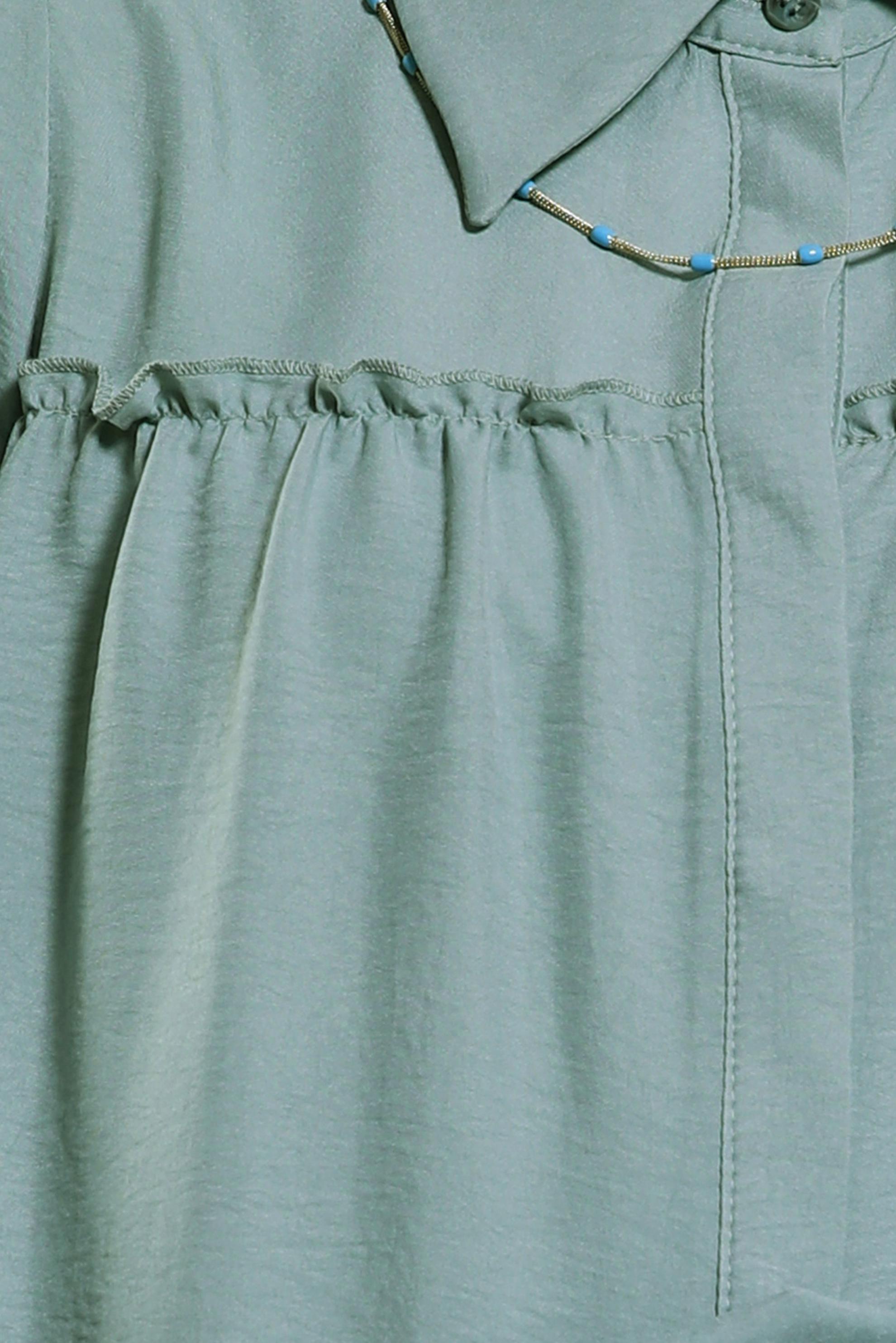 Tesettür giyim MAVİ GÖMLEK YAKA TUNİK 44489