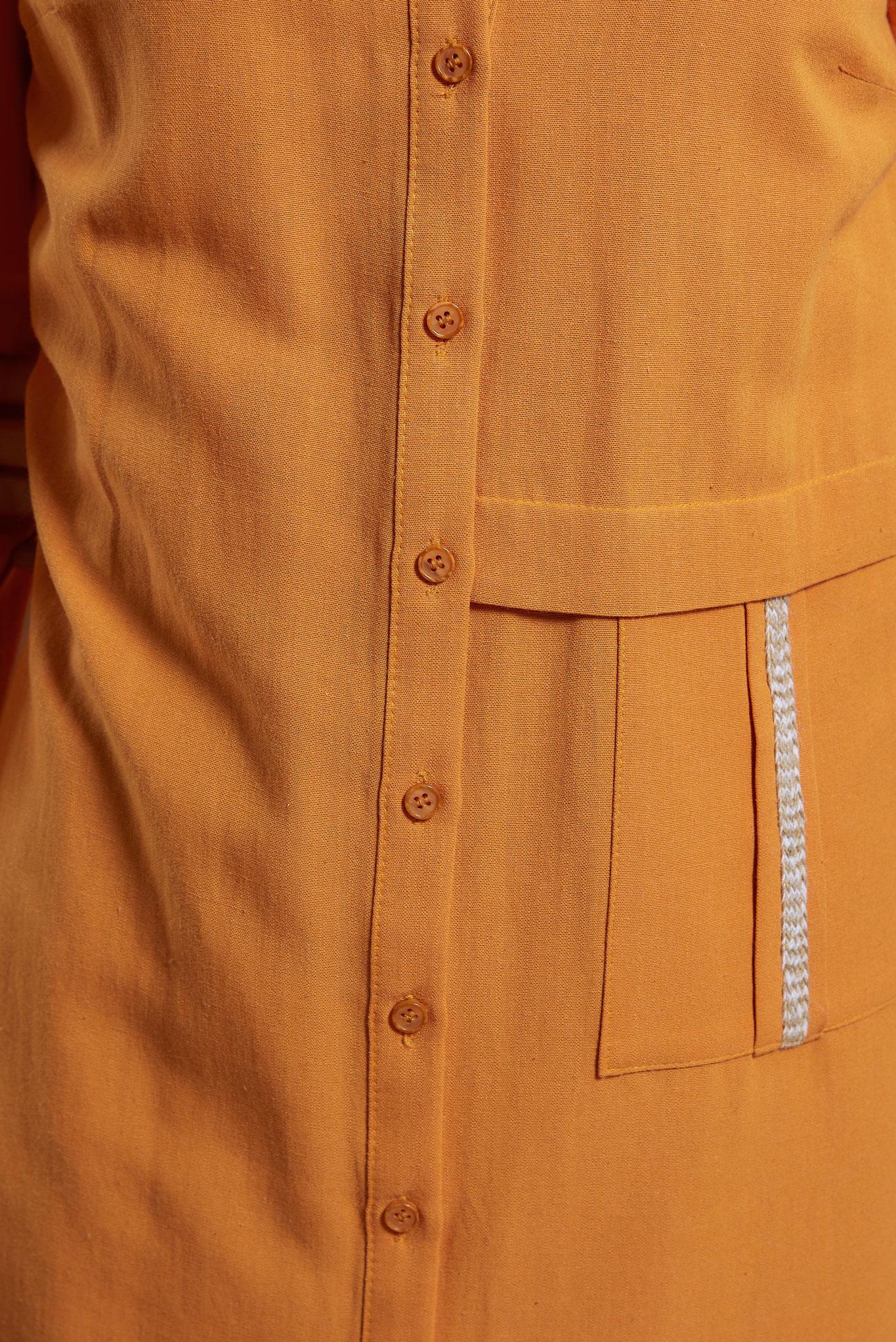 Tesettür giyim TURUNCU KETEN DOKULU TUNİK 44490