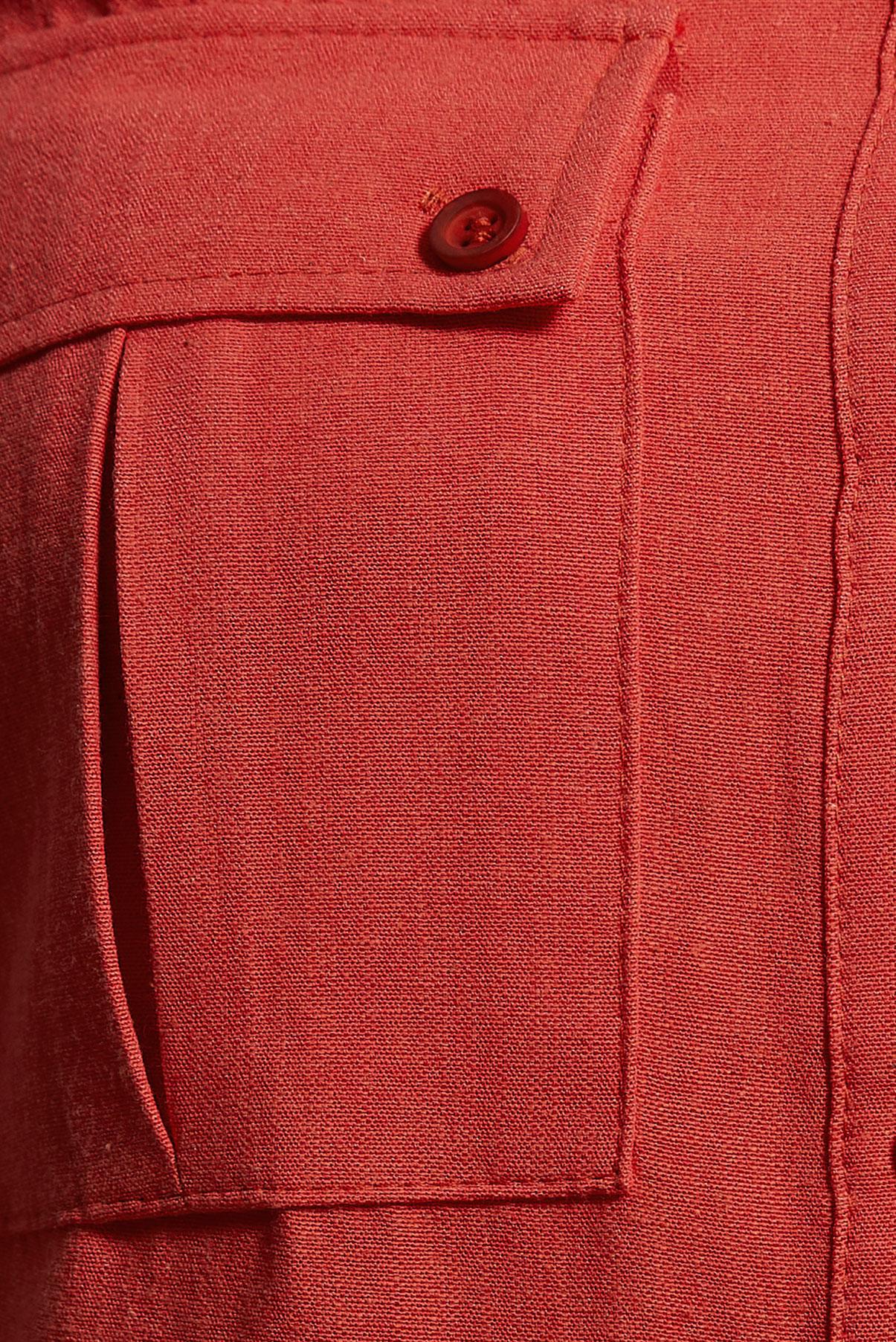 Tesettür giyim KIRMIZI KETEN DOKULU TUNİK 44491