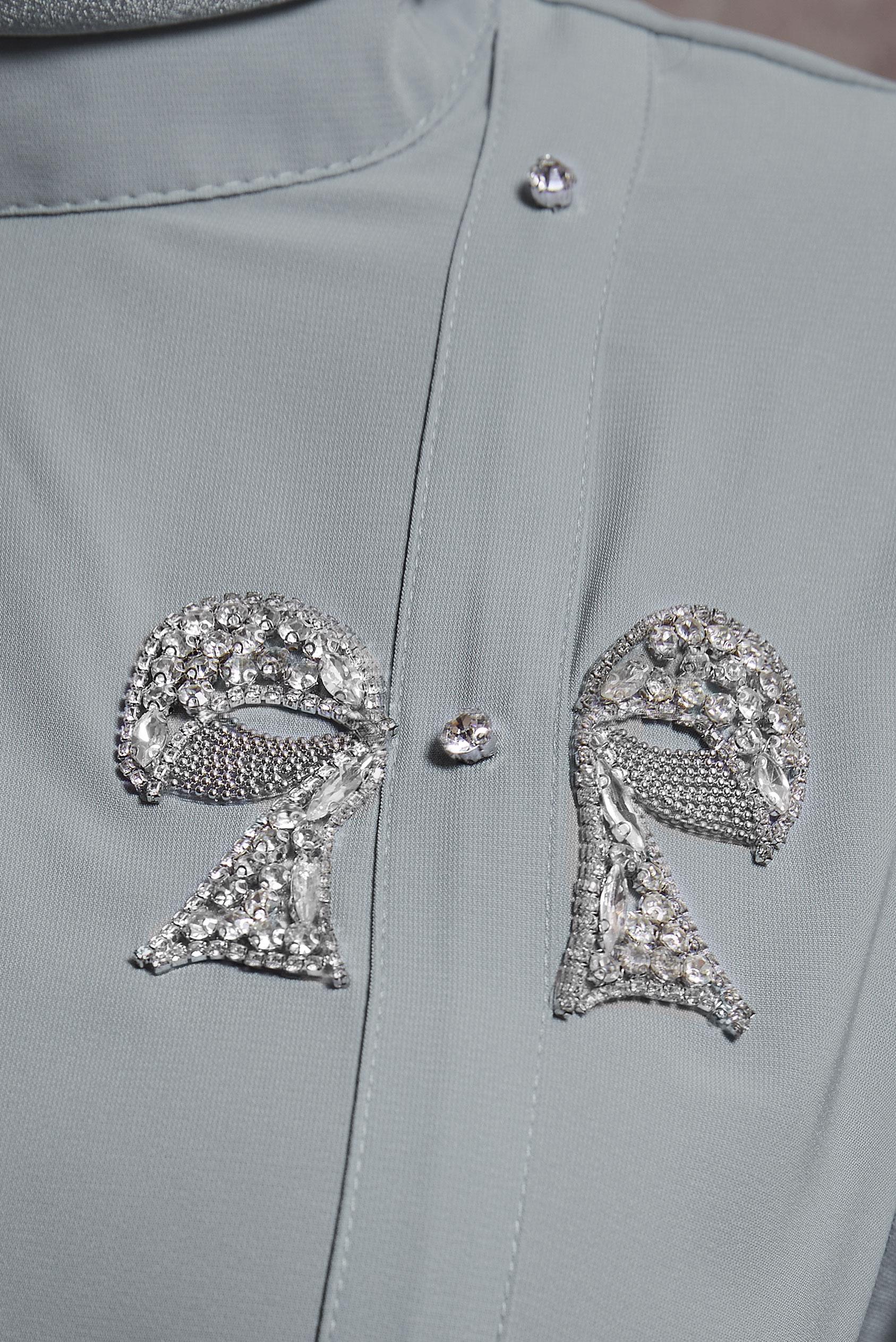 Tesettür giyim GRİ TAŞ DETAYLI TUNİK 44492