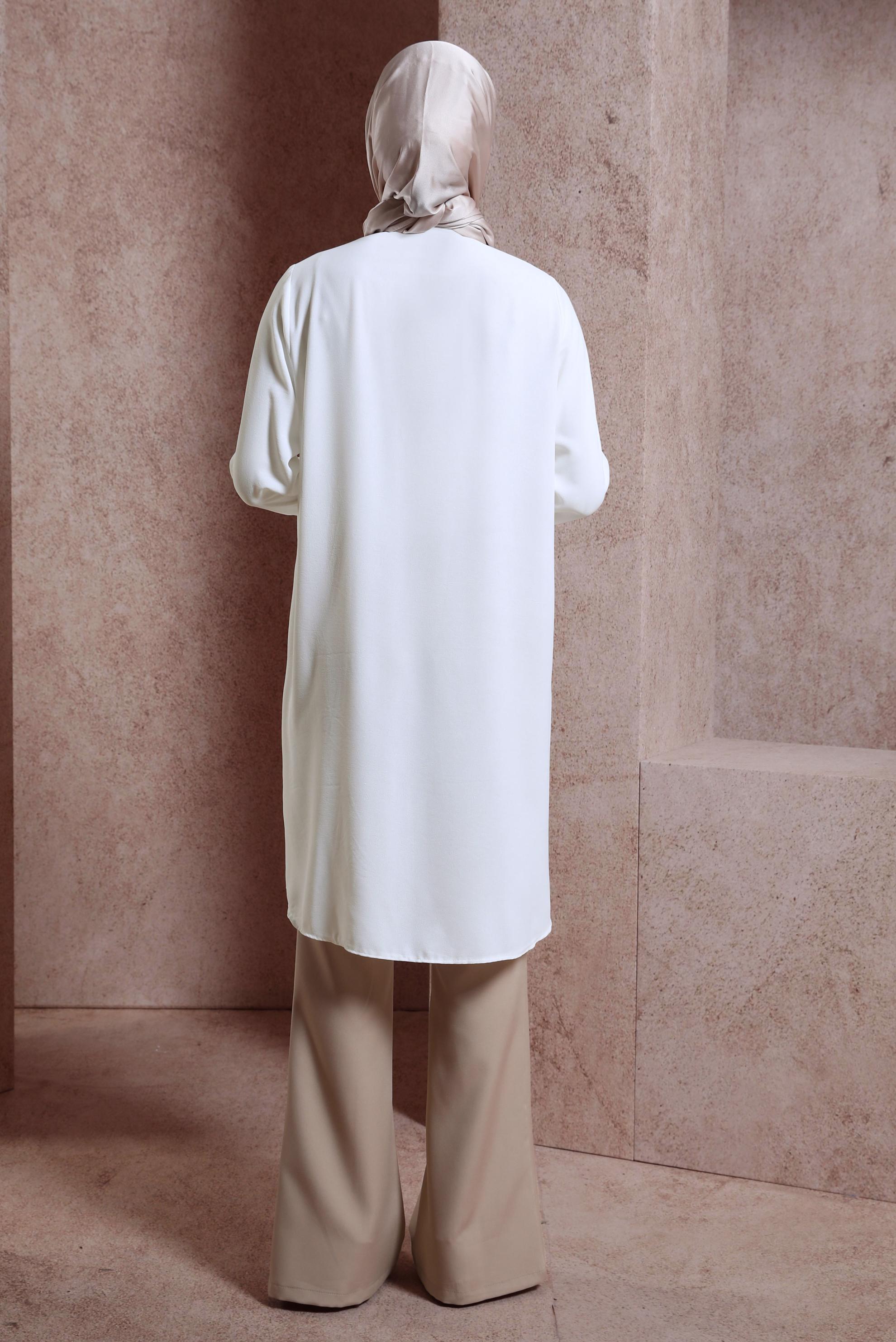 Tesettür giyim BEYAZ TAŞ DETAYLI TUNİK 44493