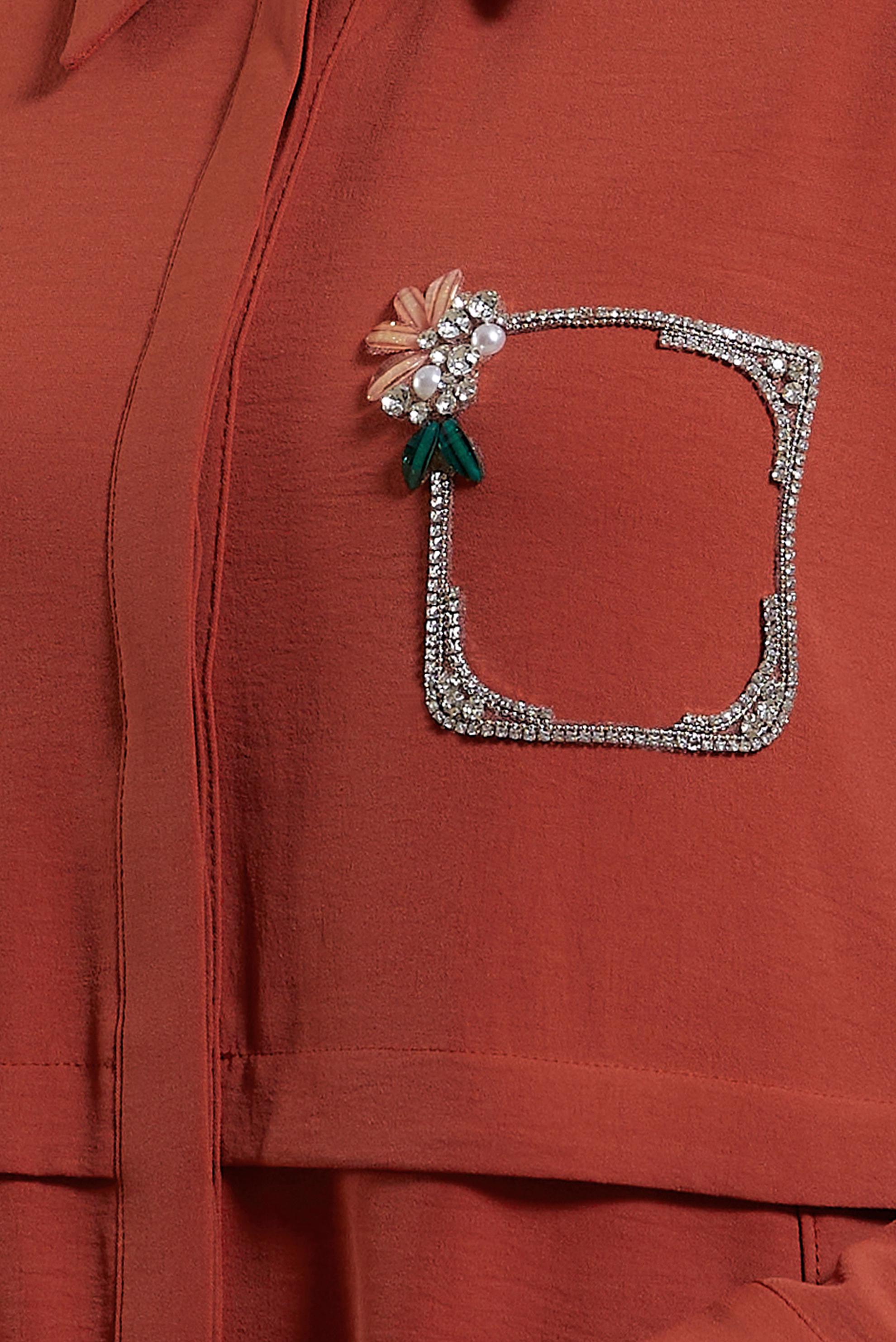 Tesettür giyim TURUNCU TAŞ DETAYLI TUNİK 44493