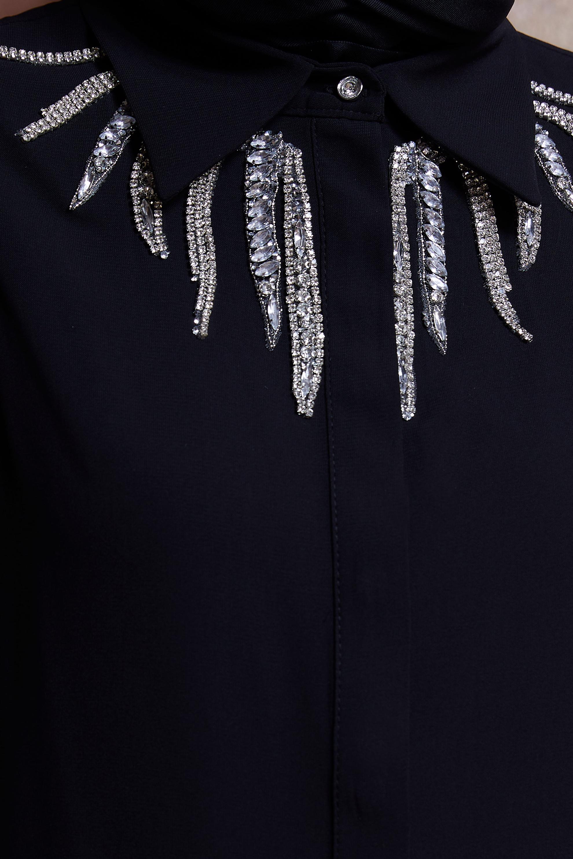 Tesettür giyim SİYAH TAŞ DETAYLI TESETTÜR TUNİK 44494