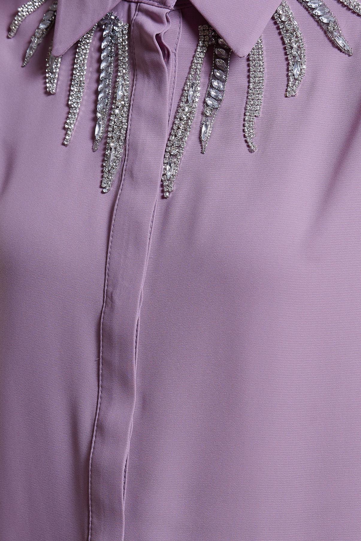 Tesettür giyim MOR TAŞ DETAYLI TESETTÜR TUNİK 44494