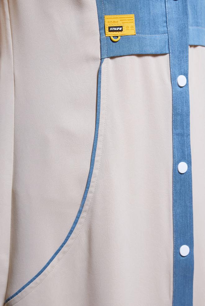 Tesettür giyim BEJ KAPÜŞONLU TESETTÜR TUNİK 44530 - ALVİNA