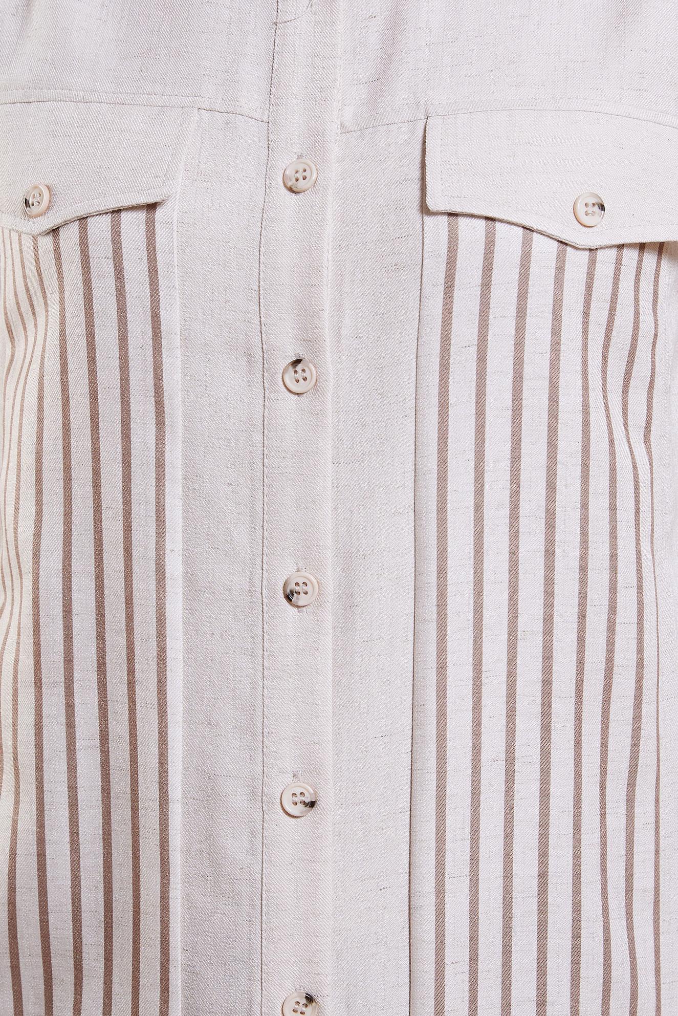 Vêtements hijab BEIGE TUNIQUE TEXTURÉE EN LIN À RAYURES 44541