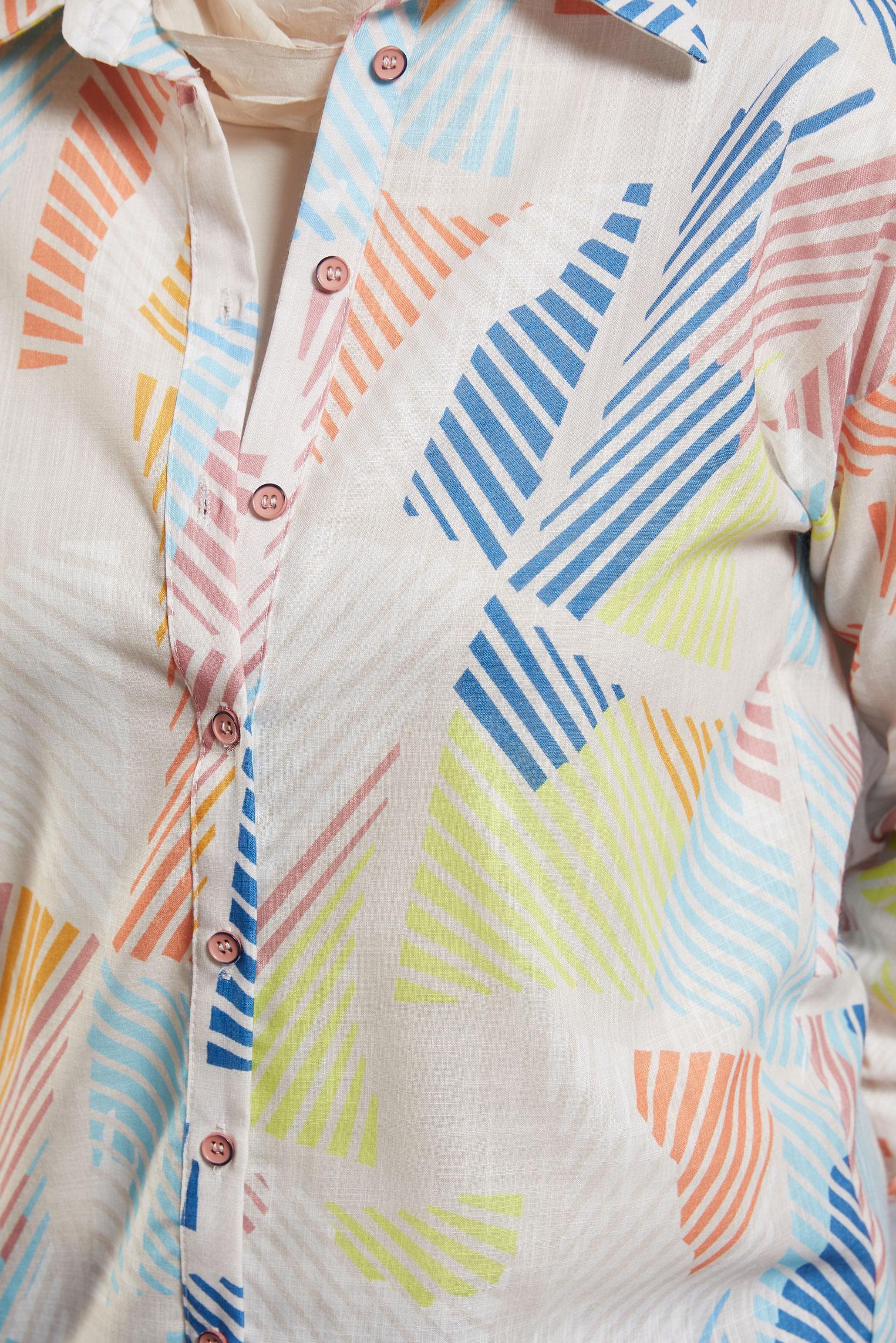 Tesettür giyim PUDRA DESENLİ GÖMLEK TUNİK 44543