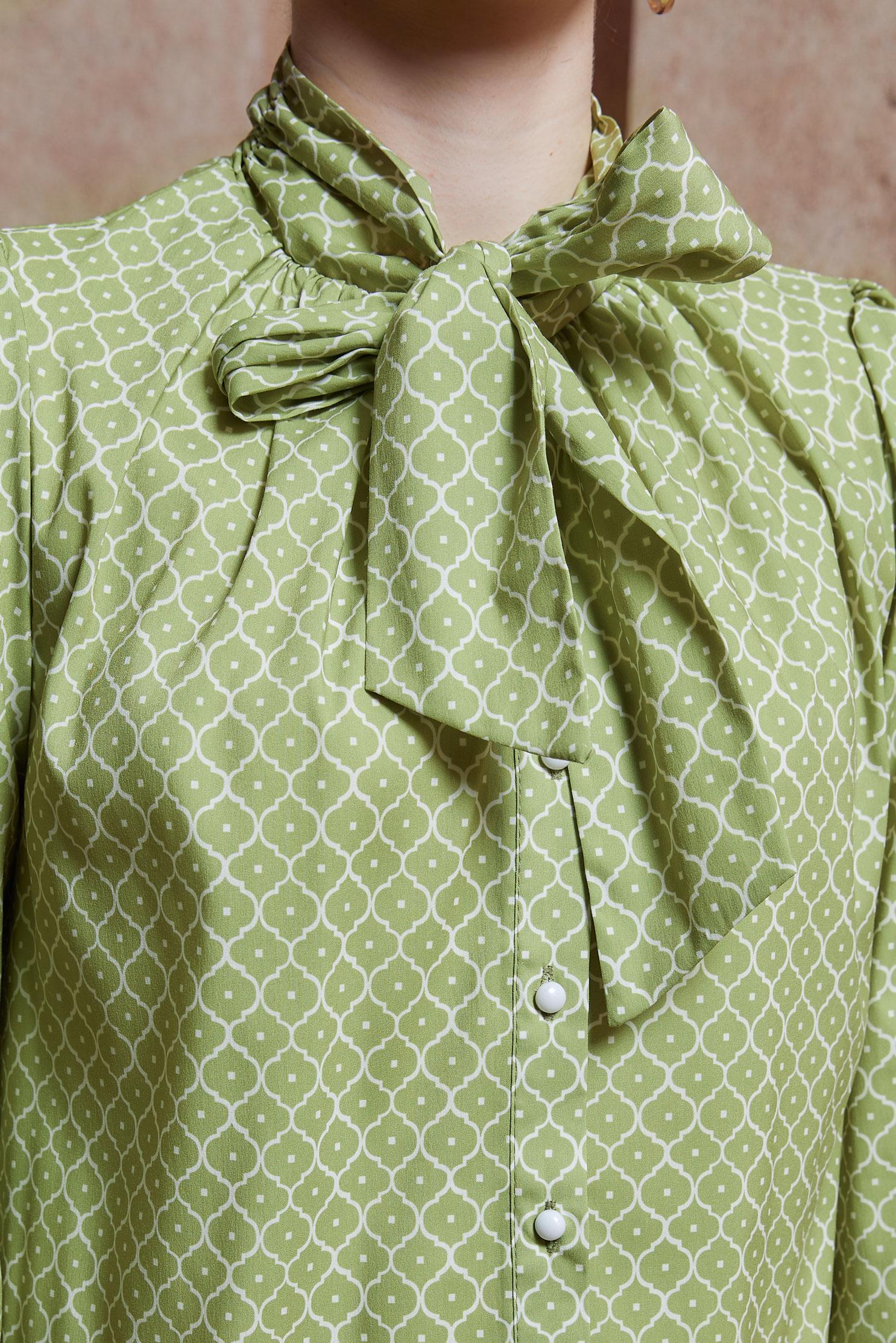 Tesettür giyim YEŞİL DESENLİ TUNİK 44547