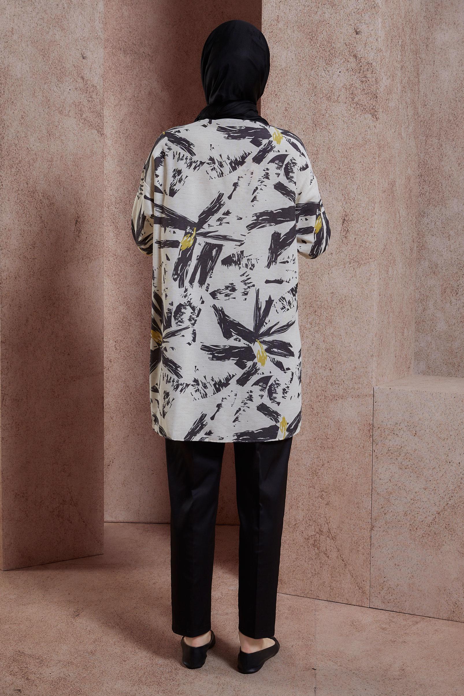 Hijab clothing BLACK PATTERNED TUNIC 44551