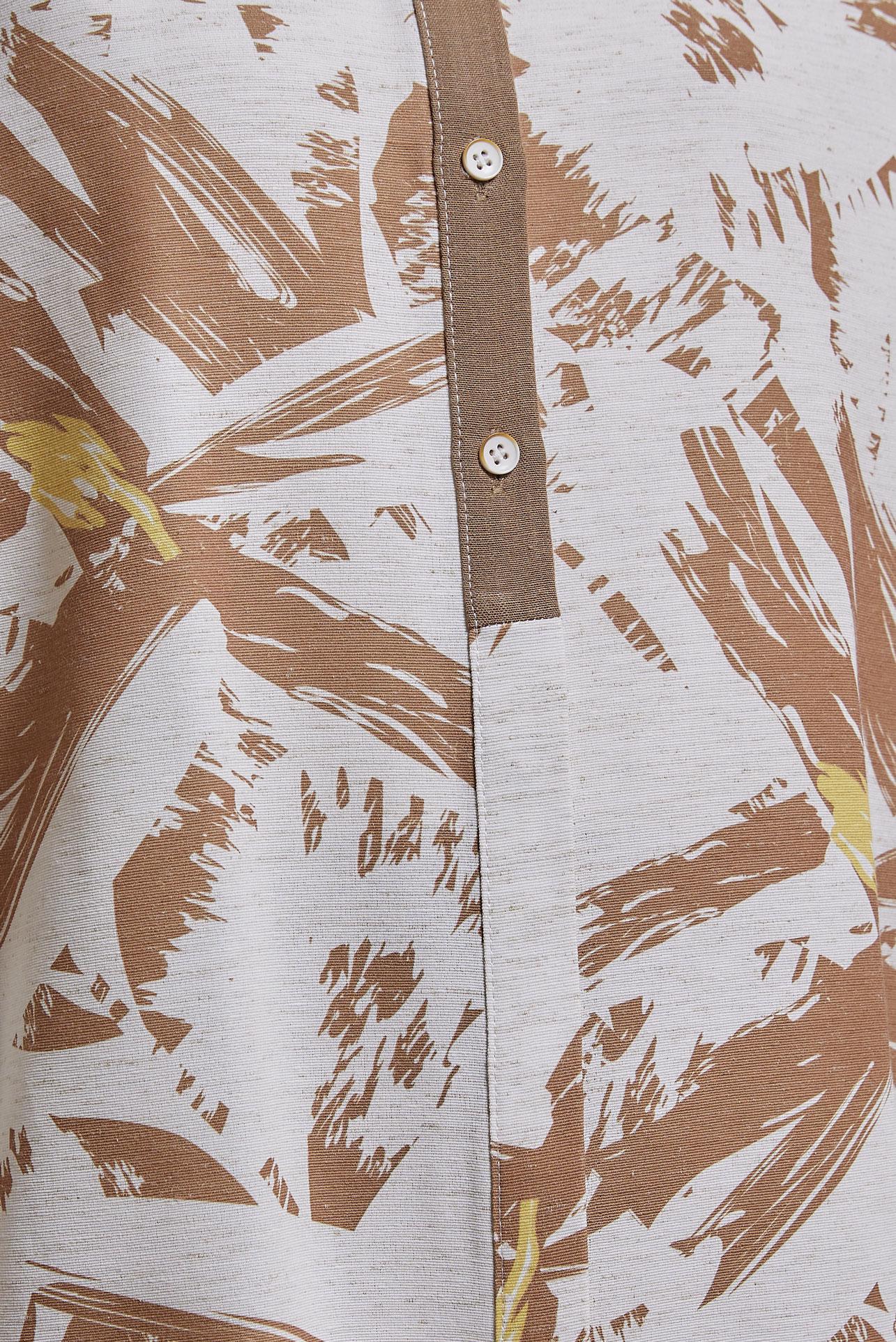 Tesettür giyim KAHVE DESENLİ TUNİK 44551