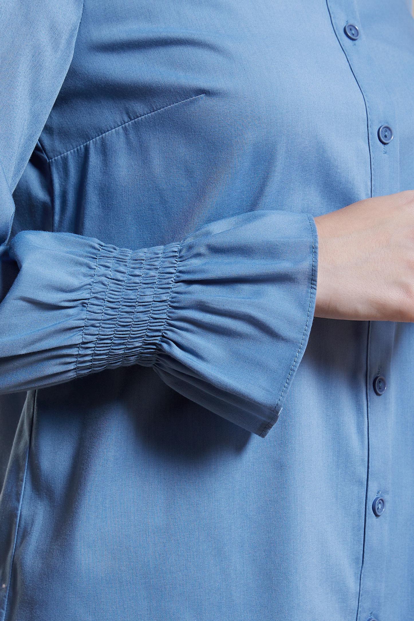 Tesettür giyim LACİVERT GÖMLEK YAKA TESETTÜR TUNİK 44581