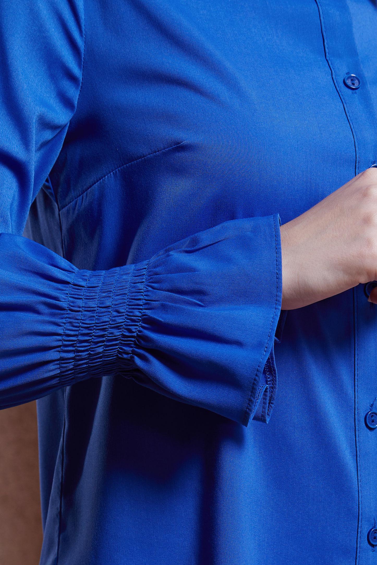 Tesettür giyim MAVİ GÖMLEK YAKA TESETTÜR TUNİK 44581