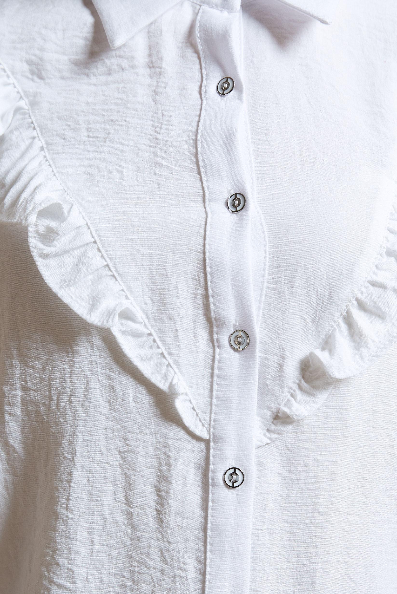 Tesettür giyim BEYAZ FIRFIR DETAYLI TUNİK 44585