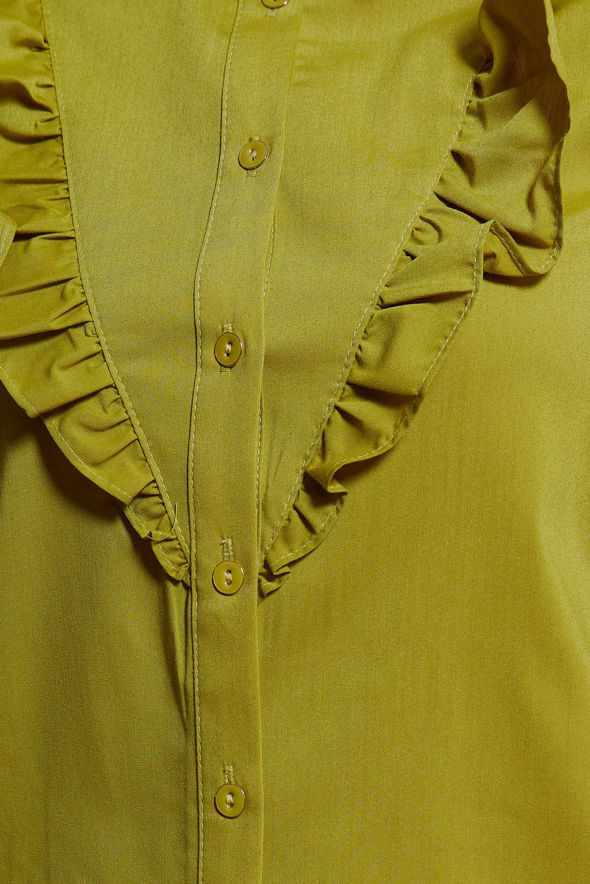 Tesettür giyim YEŞİL FIRFIR DETAYLI GÖMLEK TUNİK 44589