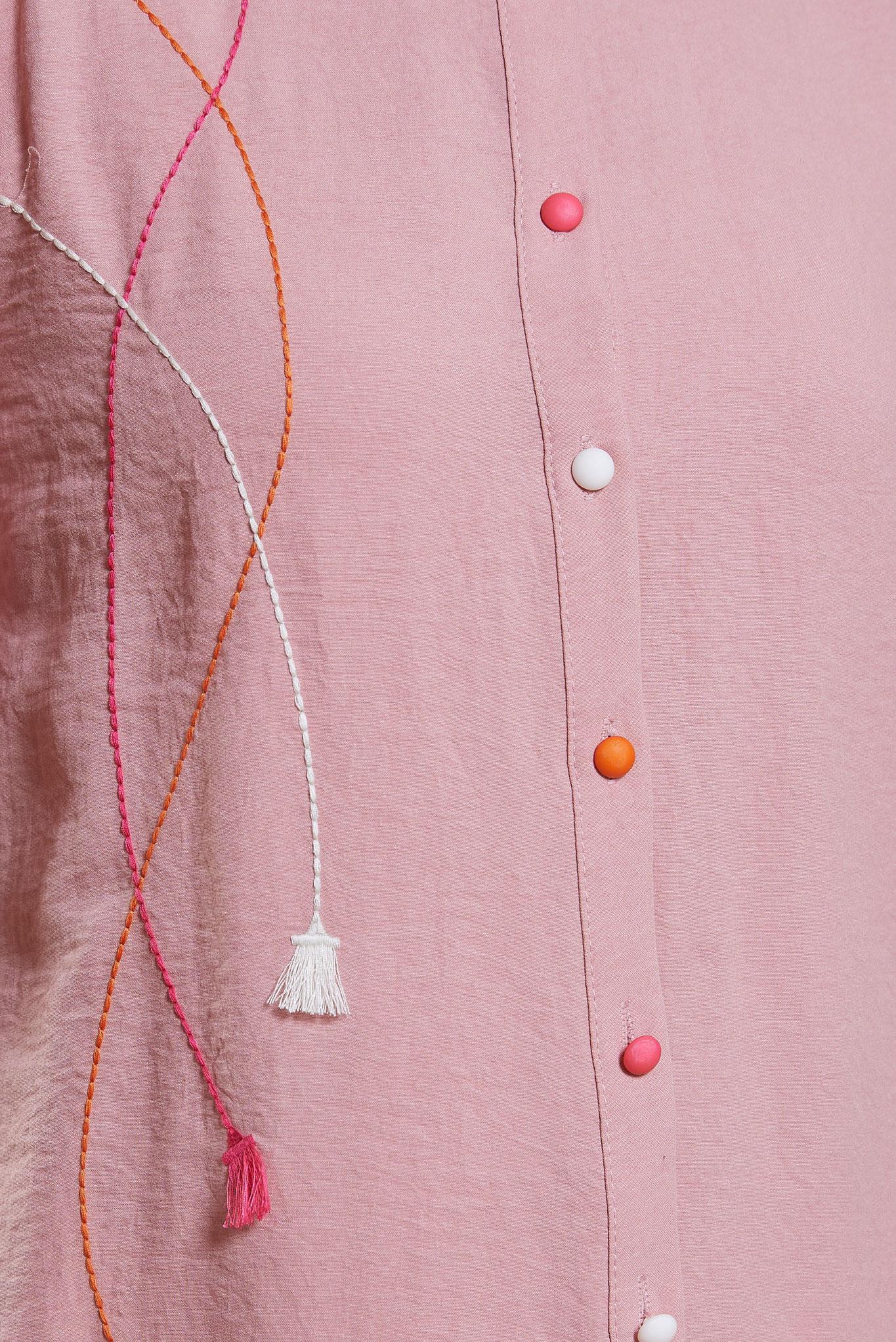 Vêtements hijab POUDRE TUNIQUE MODESTE À FRANGES 44591