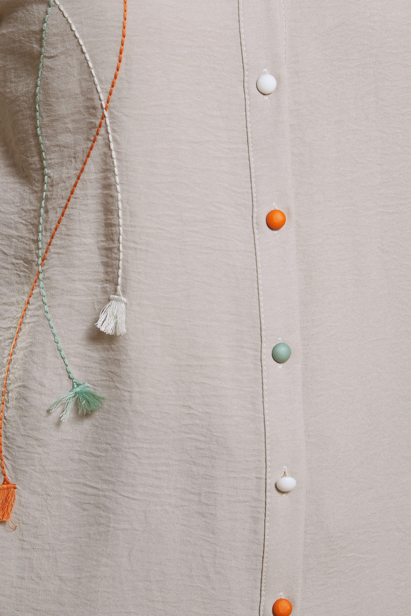 Tesettür giyim BEJ PÜSKÜL DETAYLI TESETTÜR TUNİK 44591