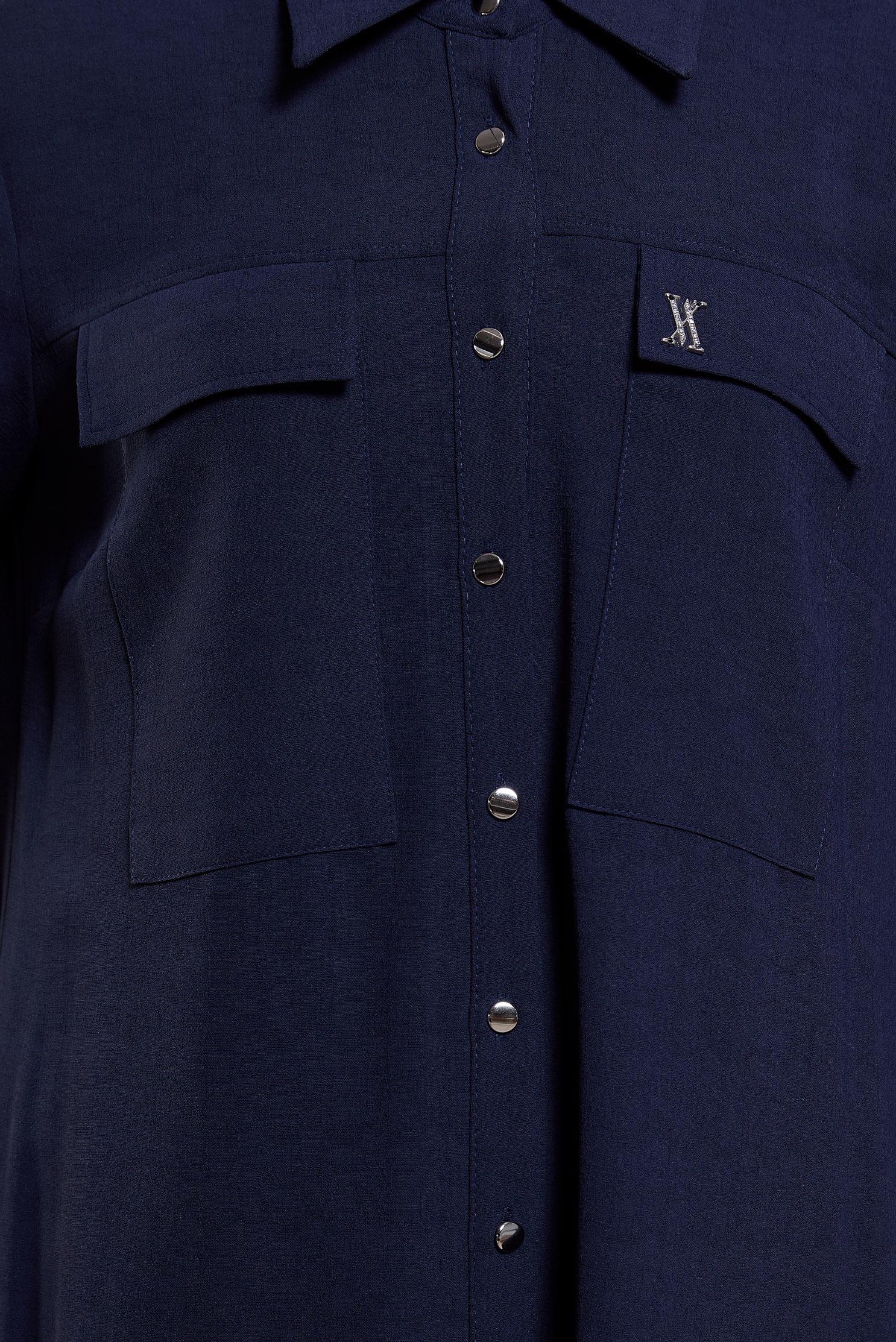 Tesettür giyim LACİVERT GÖMLEK YAKA TESETTÜR TUNİK 44594