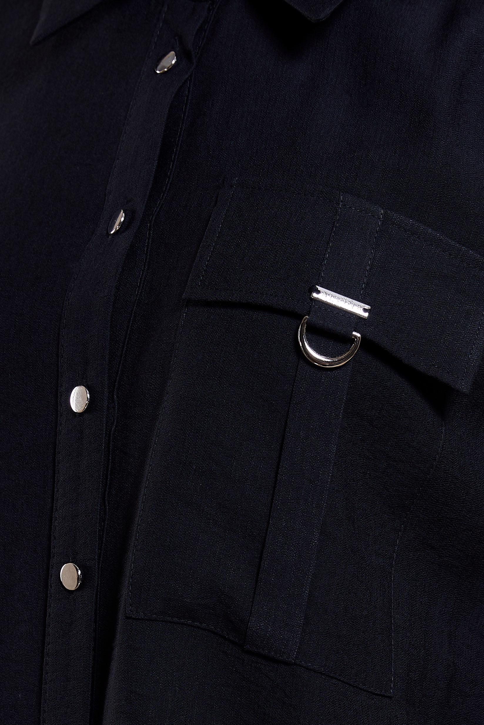 Tesettür giyim SİYAH GÖMLEK YAKA TESETTÜR TUNİK 44598