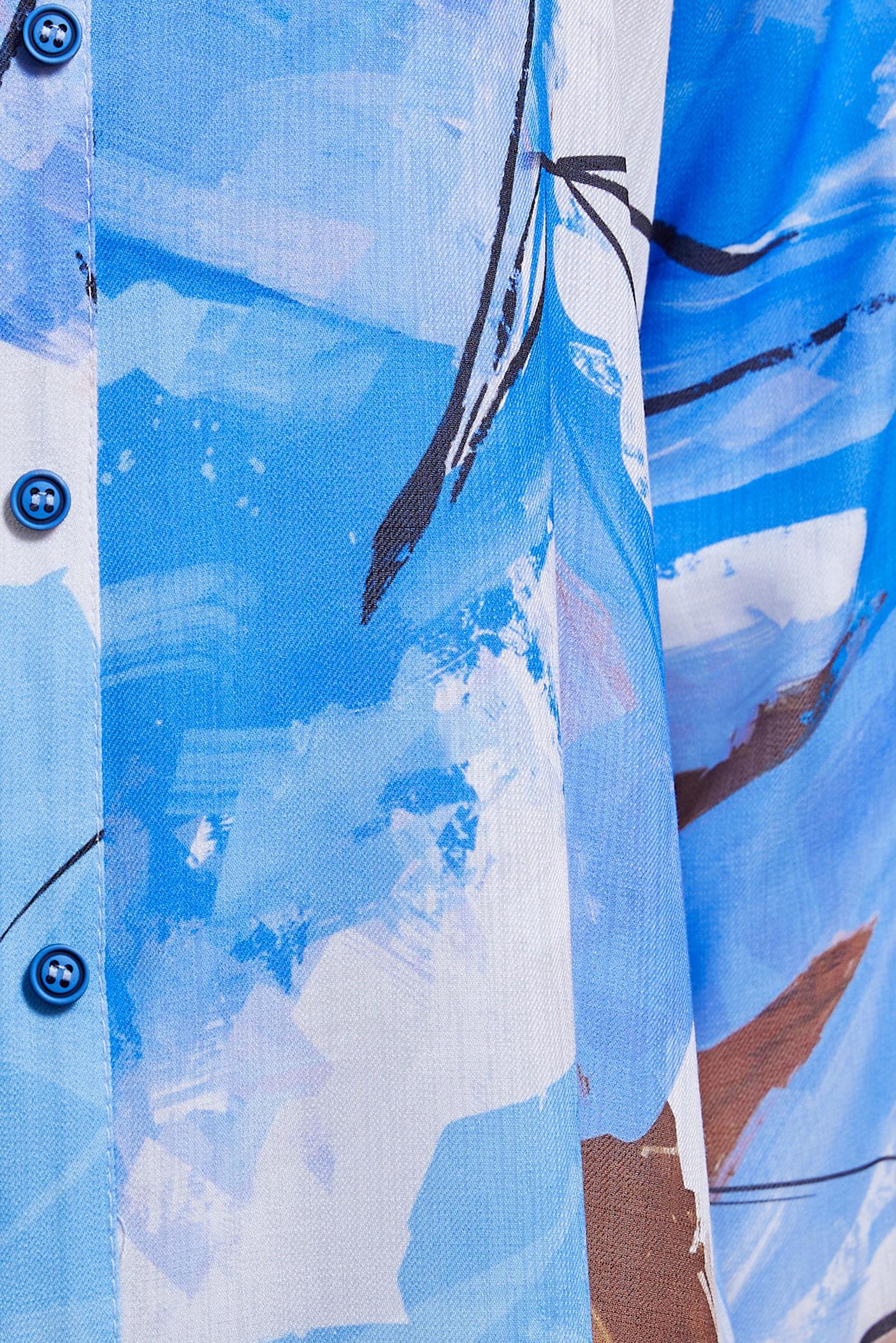 Tesettür giyim MAVİ DESENLİ UZUN TUNİK 44609