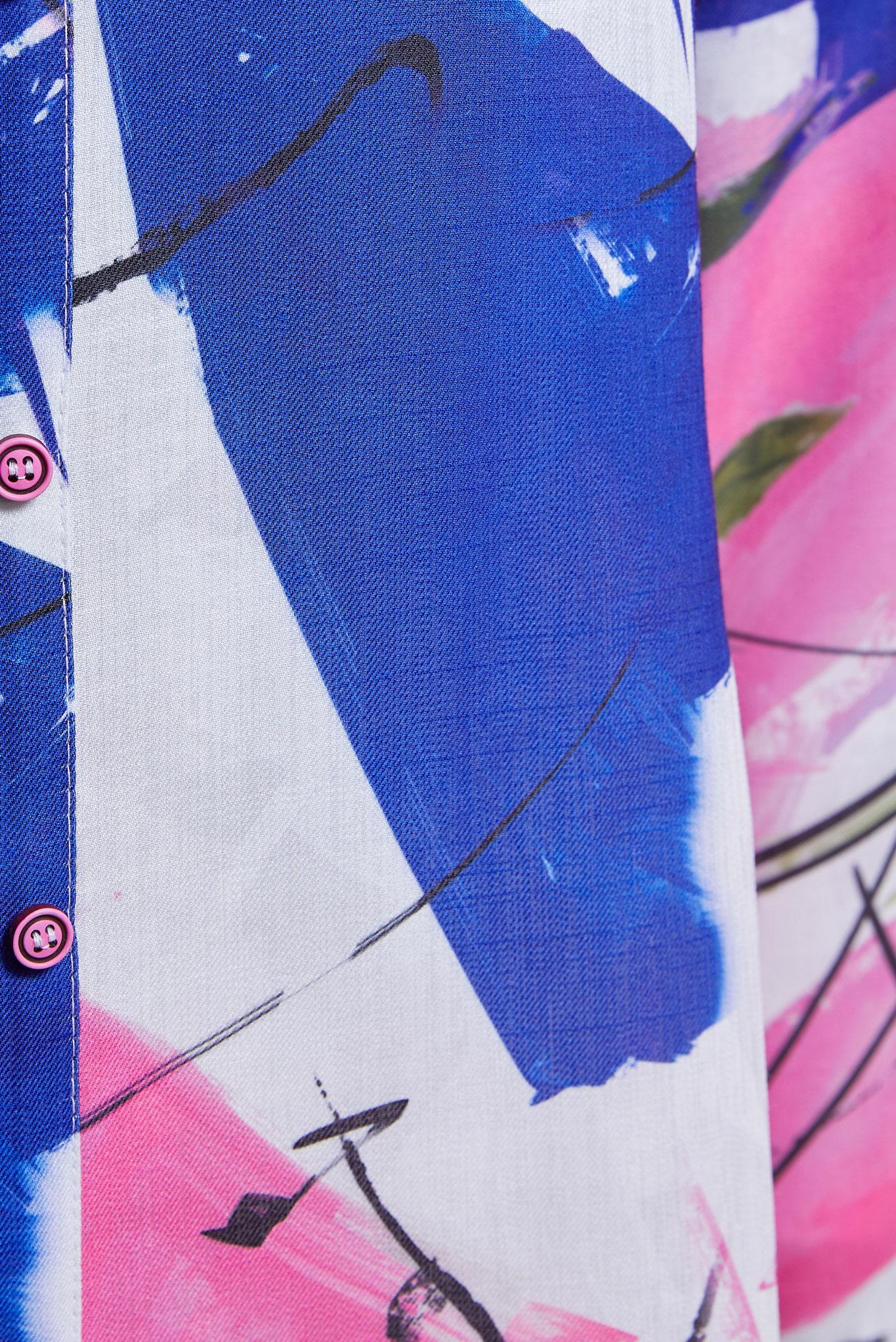 Tesettür giyim FUŞYA DESENLİ UZUN TUNİK 44609