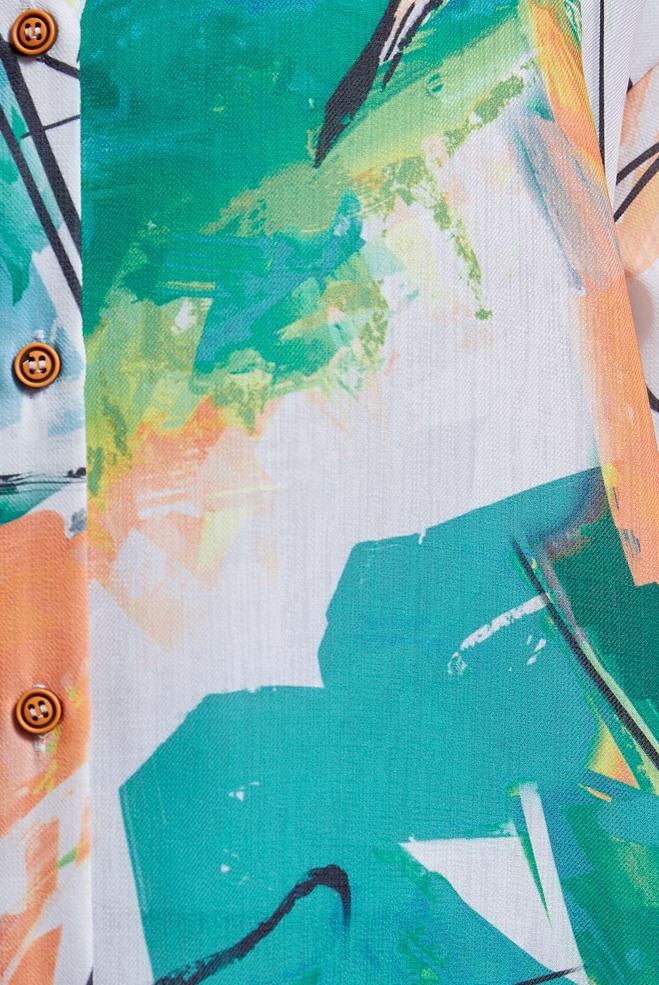 Tesettür giyim MAVİ DESENLİ UZUN TUNİK 44609 - ALVİNA