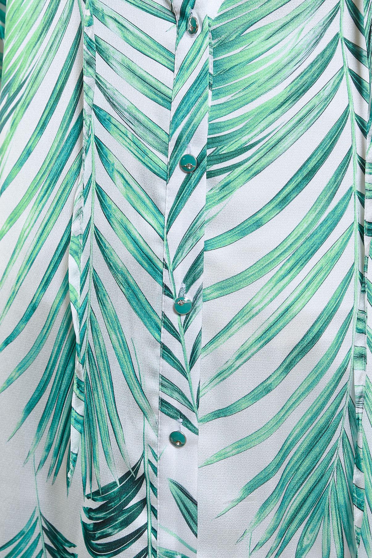 Tesettür giyim MAVİ DESENLİ UZUN SATEN TUNİK 44611