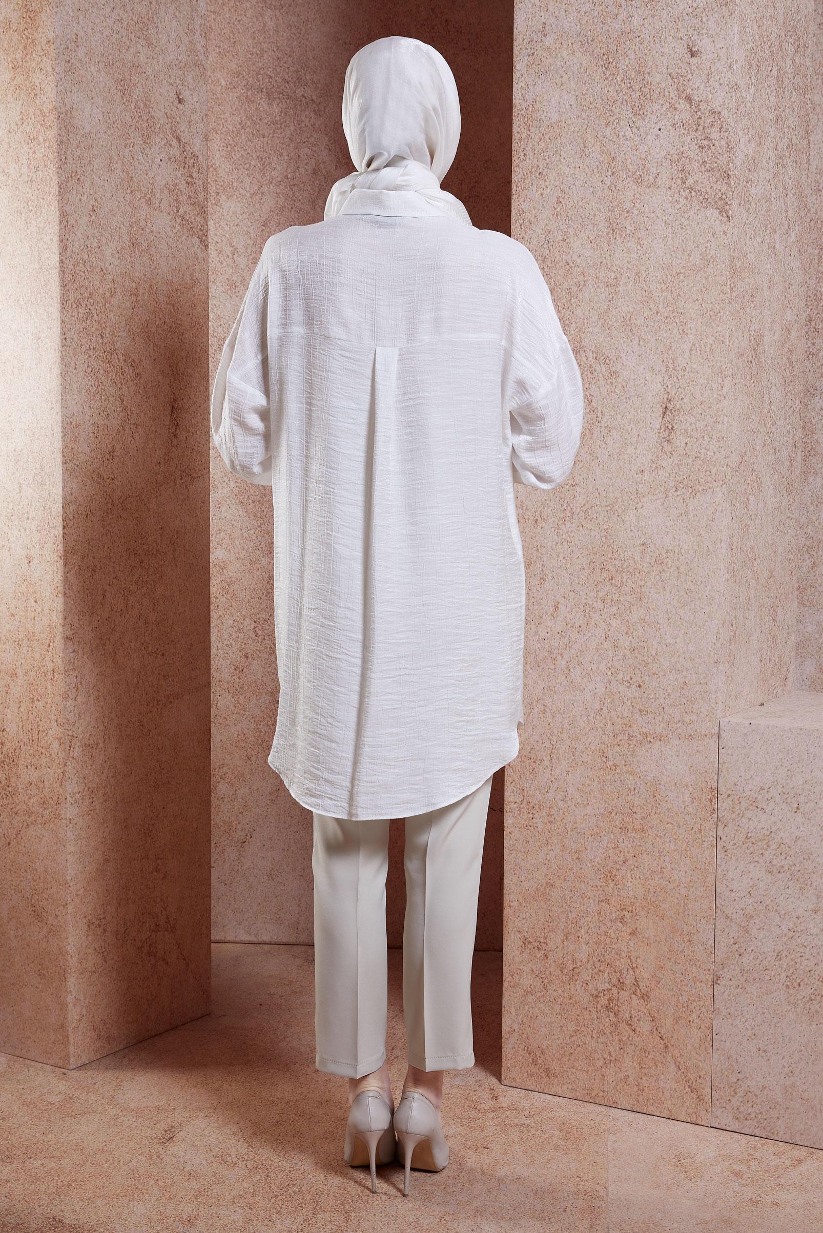 Hijab clothing WHITE SEQUIN DETAILED TUNIC 44626