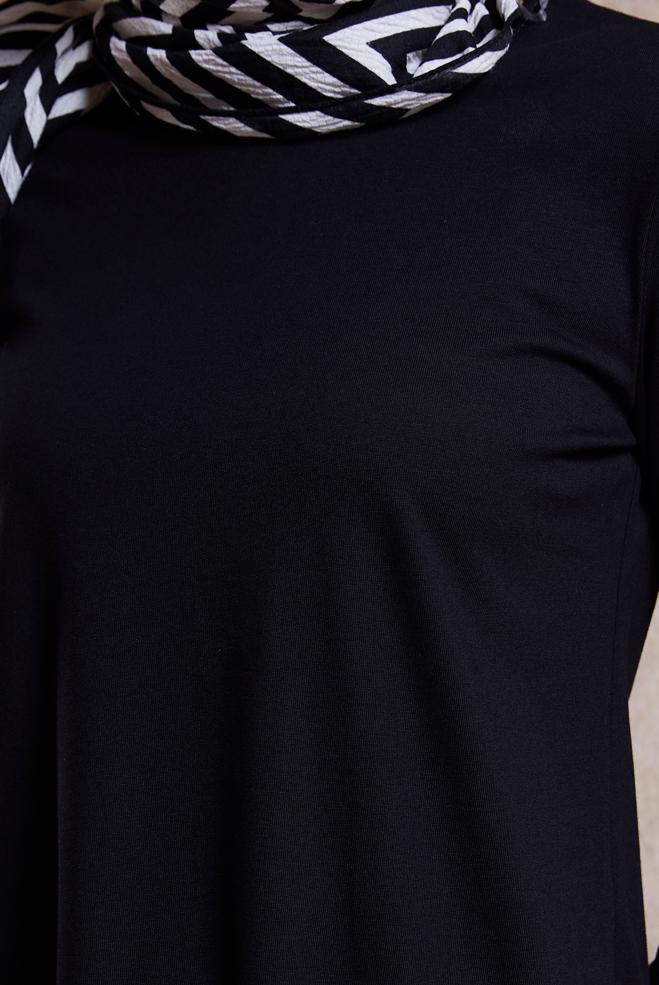 Tesettür giyim SİYAH DÜZ TESETTÜR TUNİK 44644 - ALVİNA