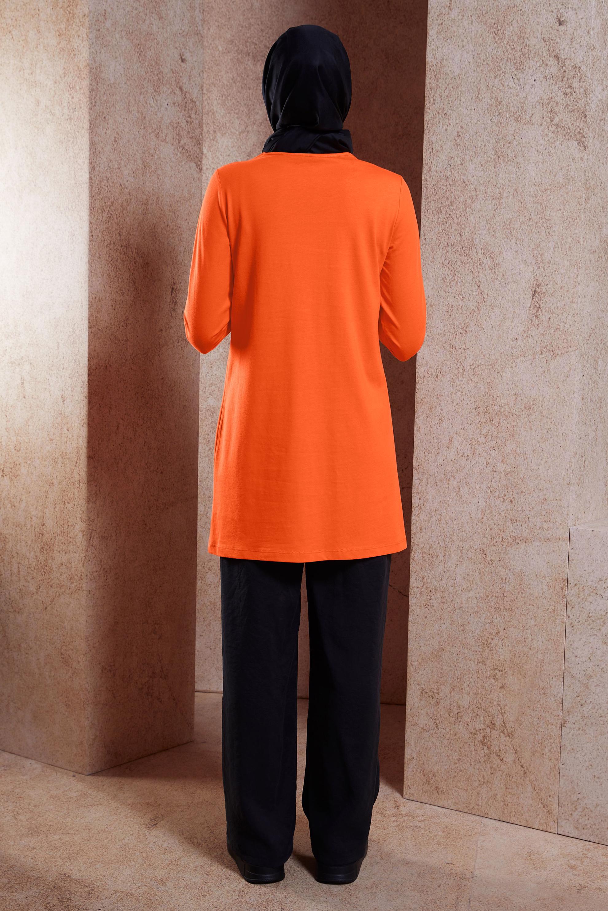 Tesettür giyim TURUNCU DÜZ TESETTÜR TUNİK 44644