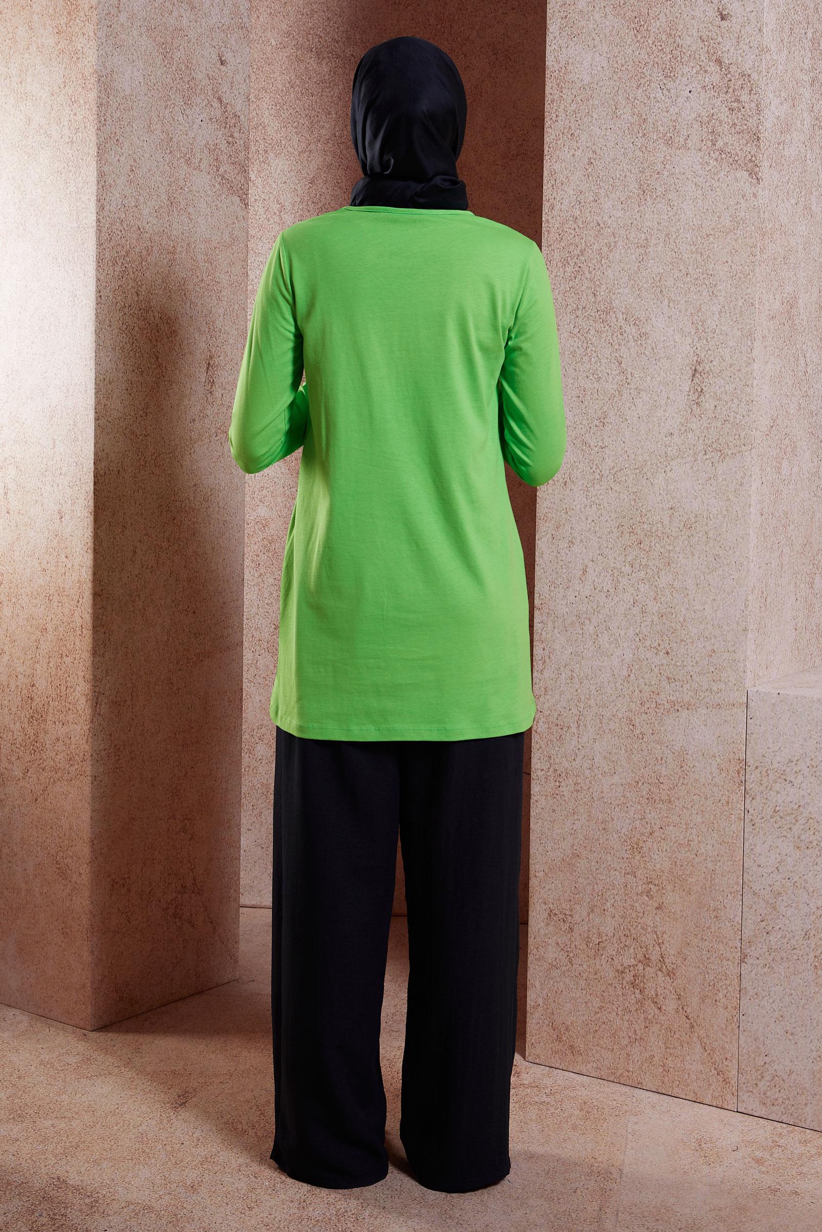 Vêtements hijab VERT TUNIQUE DROITE MODESTE 44644