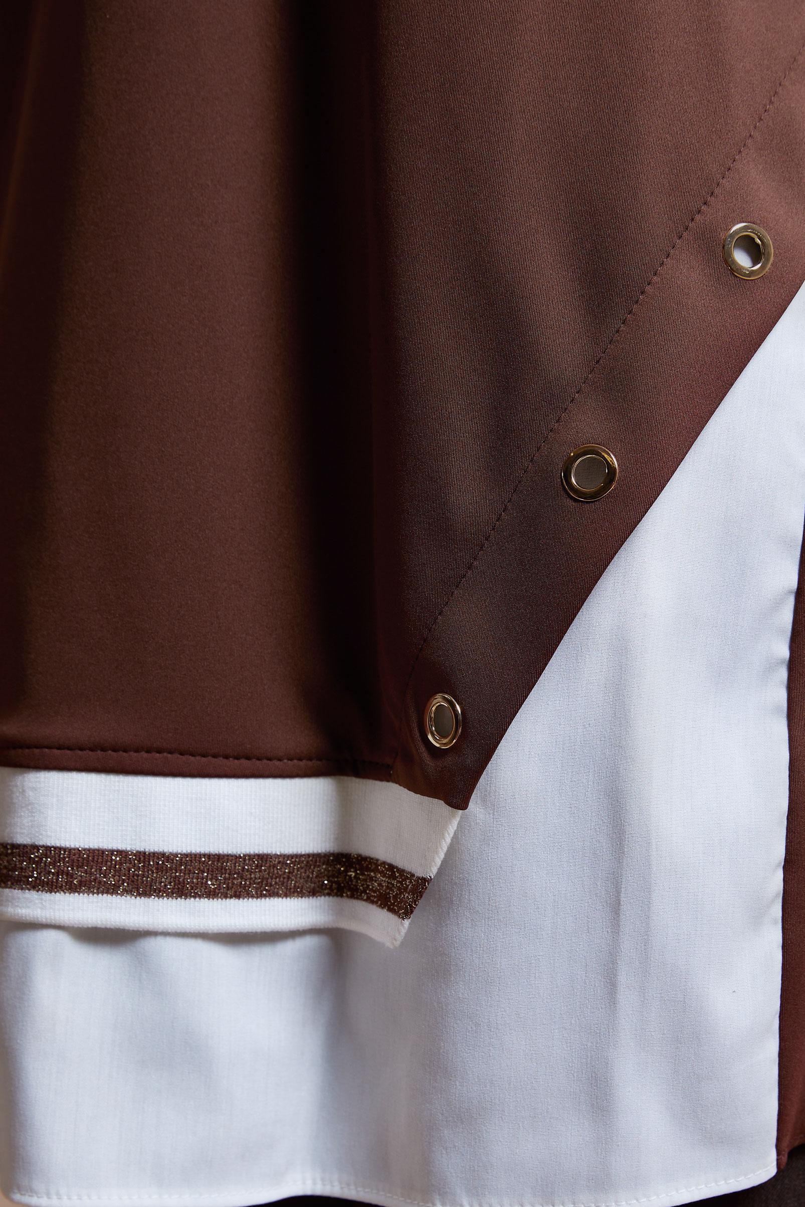 Tesettür giyim KAHVE GARNİLİ TESETTÜR TUNİK 44645