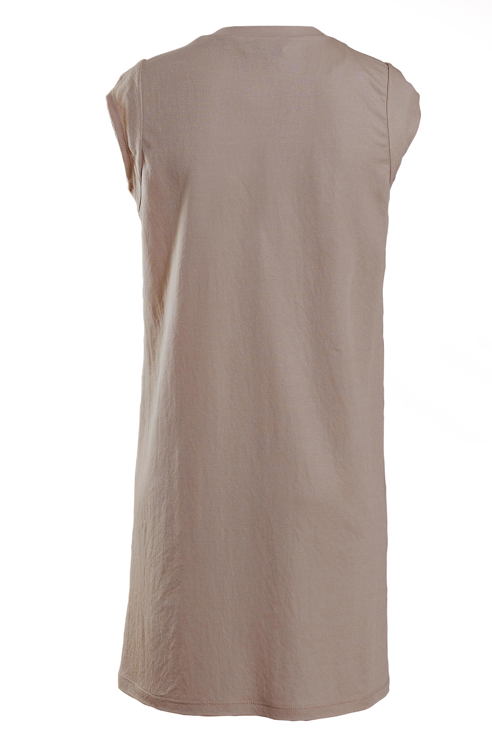 Tesettür giyim KUM KOLSUZ TUNİK 44647