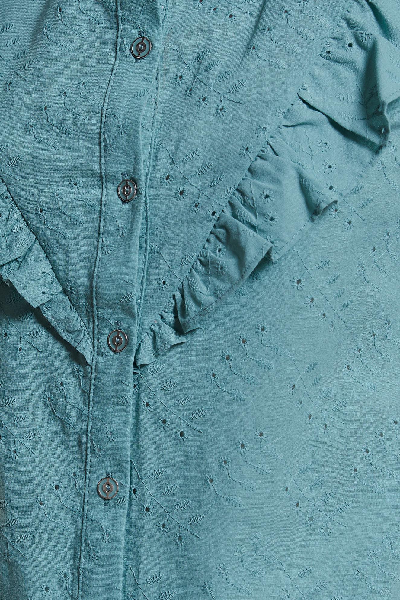 Tesettür giyim MAVİ FIRFIR DETAYLI TESETTÜR TUNİK 44649