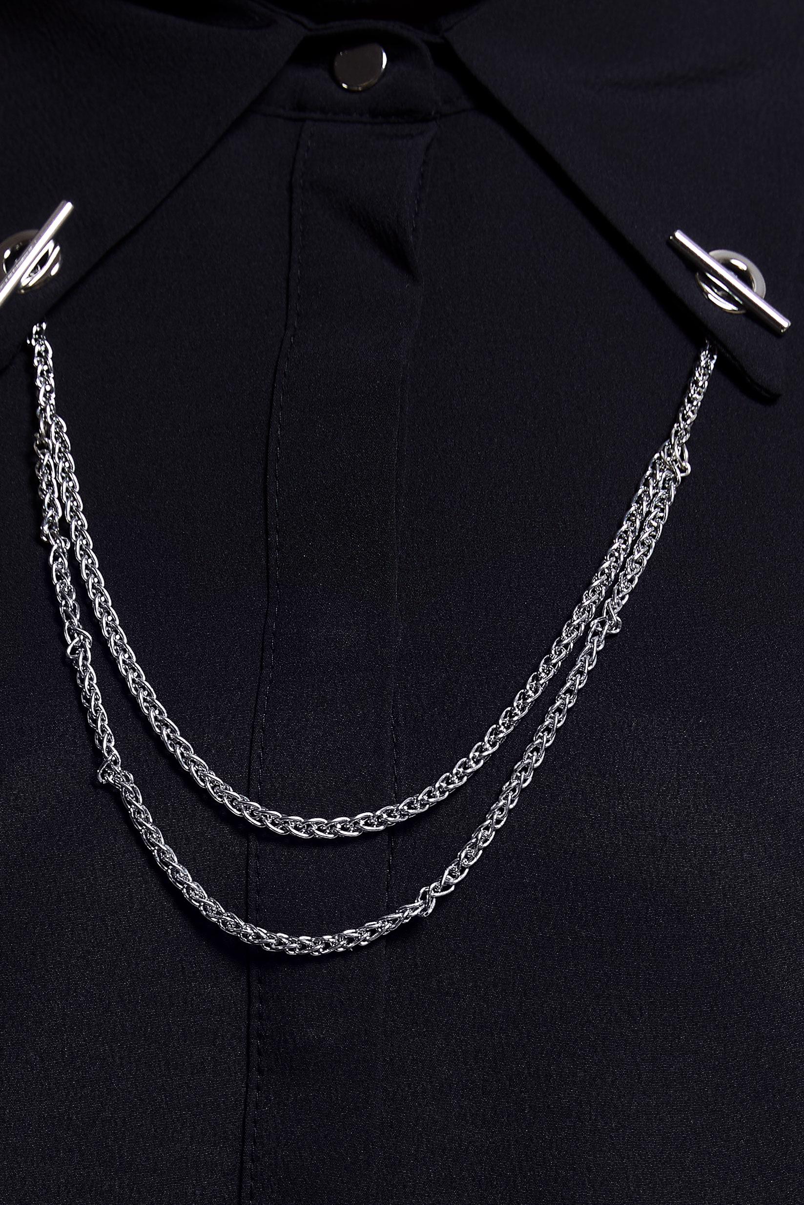 Tesettür giyim SİYAH ZİNCİR DETAYLI TESETTÜR TUNİK 44656