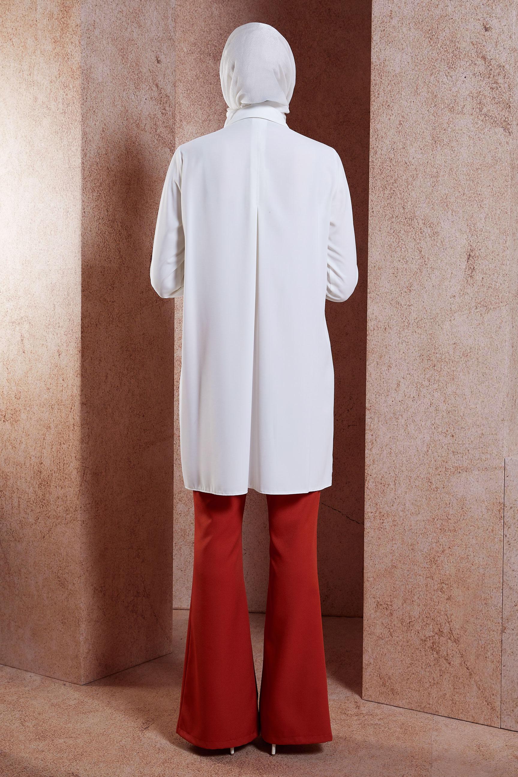 Tesettür giyim BEYAZ TAŞ DETAYLI TESETTÜR TUNİK 44667