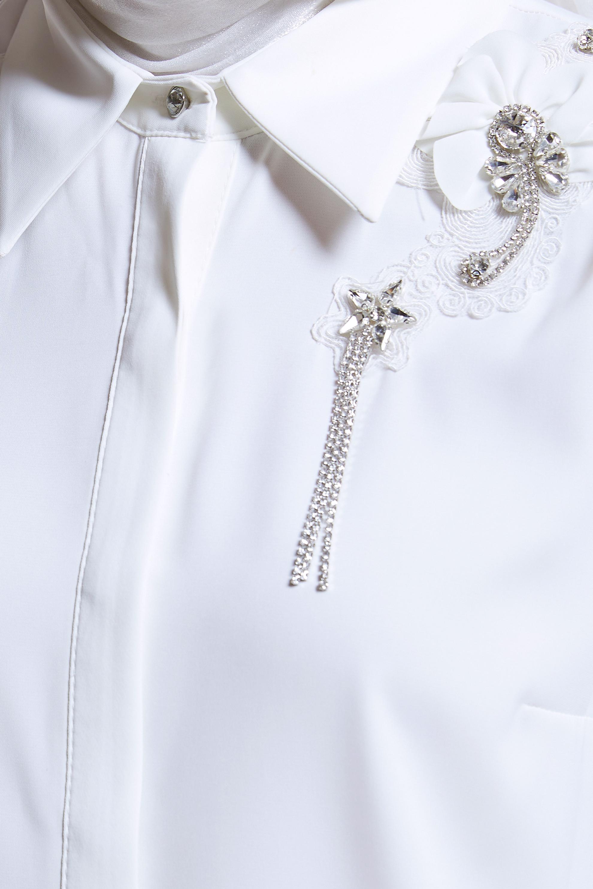 Tesettür giyim BEYAZ TAŞ DETAYLI TESETTÜR TUNİK 44667